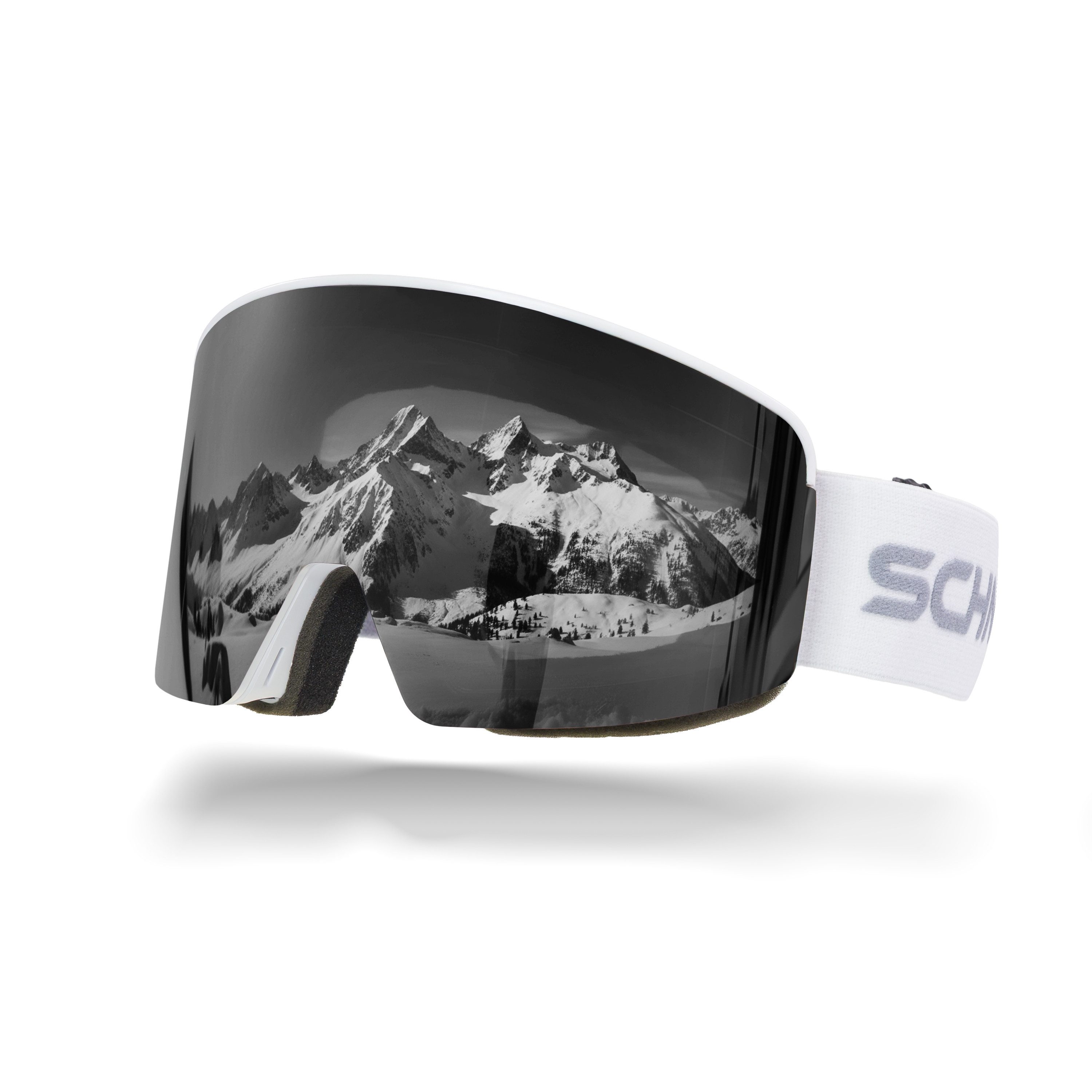 SCHNORR Sportbrille Skibrille mit magnetischer Glaswechselfunktion REVO Silber S3/S4, An, (1-St), Full REVO-Beschichtung Silber (S3/S4)