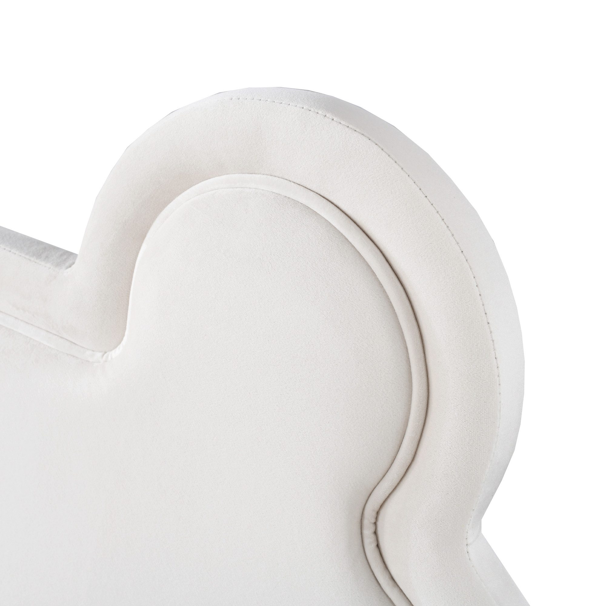 HAUSS SPOLE Polsterbett 140x200 cm in Bärenform, Einzelbett aus Samt, weiß mit Matratze