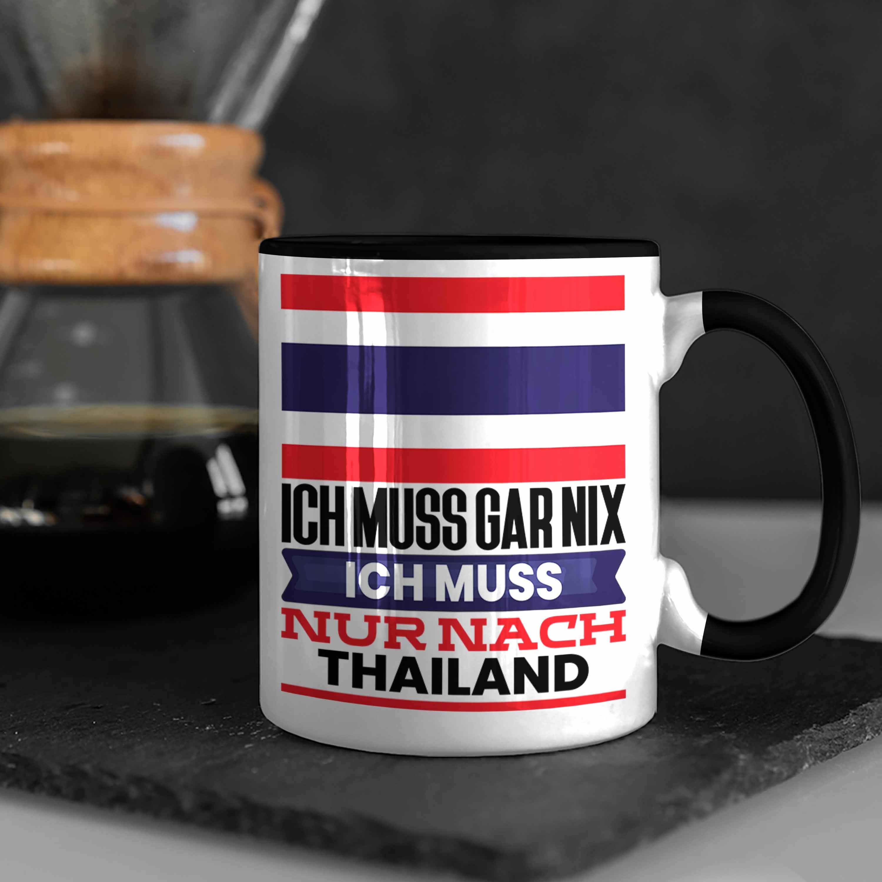Schwarz Geburtstag für Tasse Urlaub Geschenk Trendation Thailänder Thailand Geschenkidee Tasse