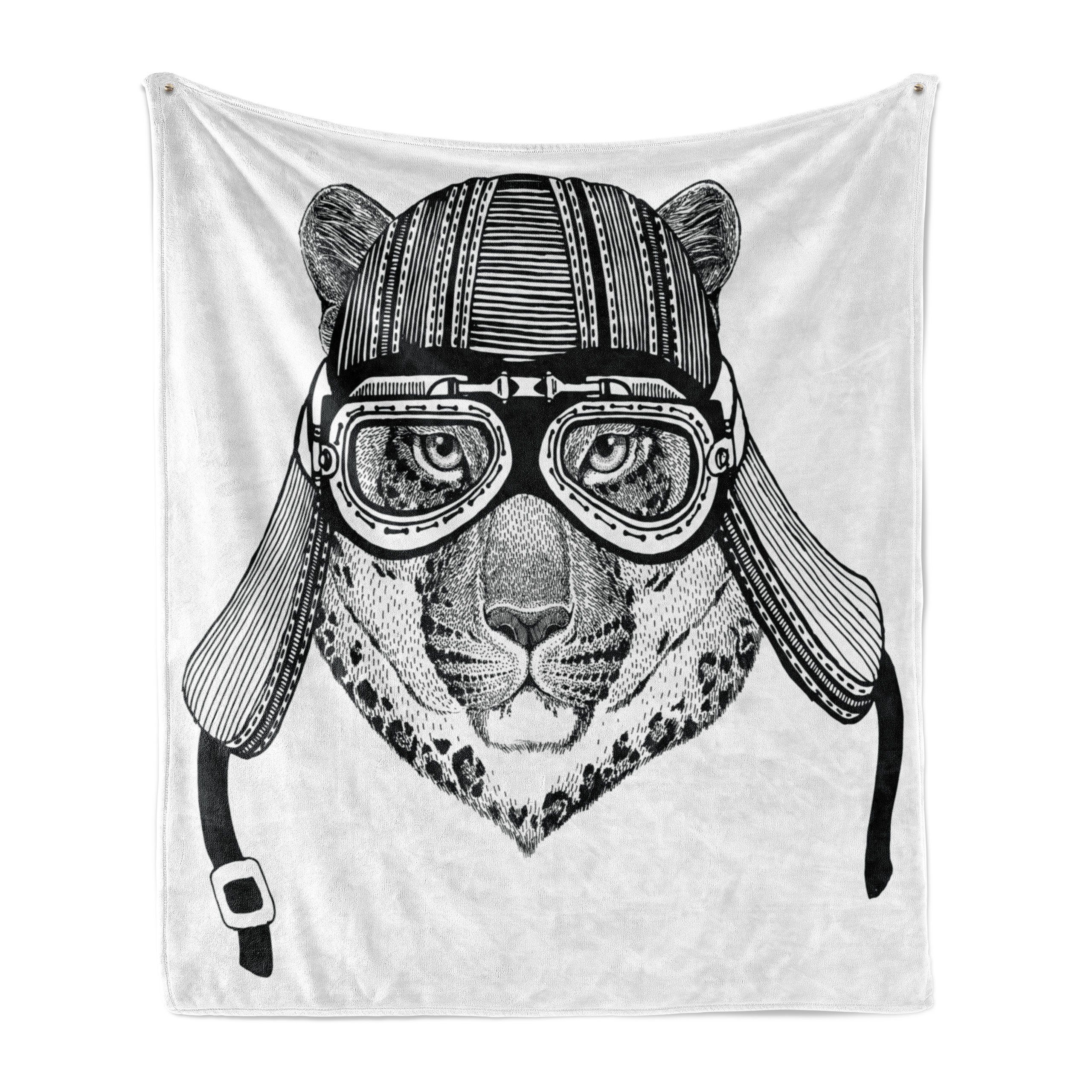 Wohndecke Gemütlicher Plüsch für den Innen- und Außenbereich, Abakuhaus, Jaguar Hipster Cat Modernes Design