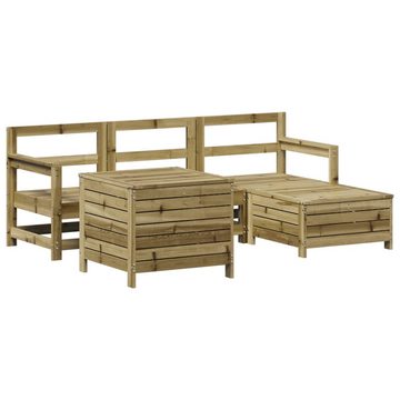 vidaXL Gartenlounge-Set 5-tlg. Garten-Sofagarnitur Kiefernholz Imprägniert, (1-tlg)