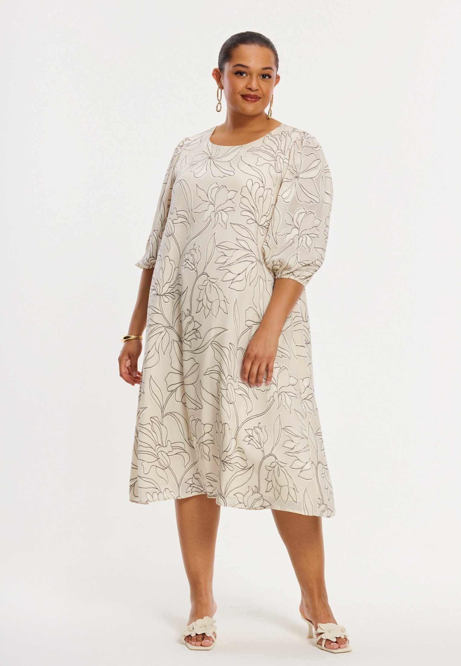 YOEK A-Linien-Kleid Damen Kleid mit Druck Bio-Baumwolle