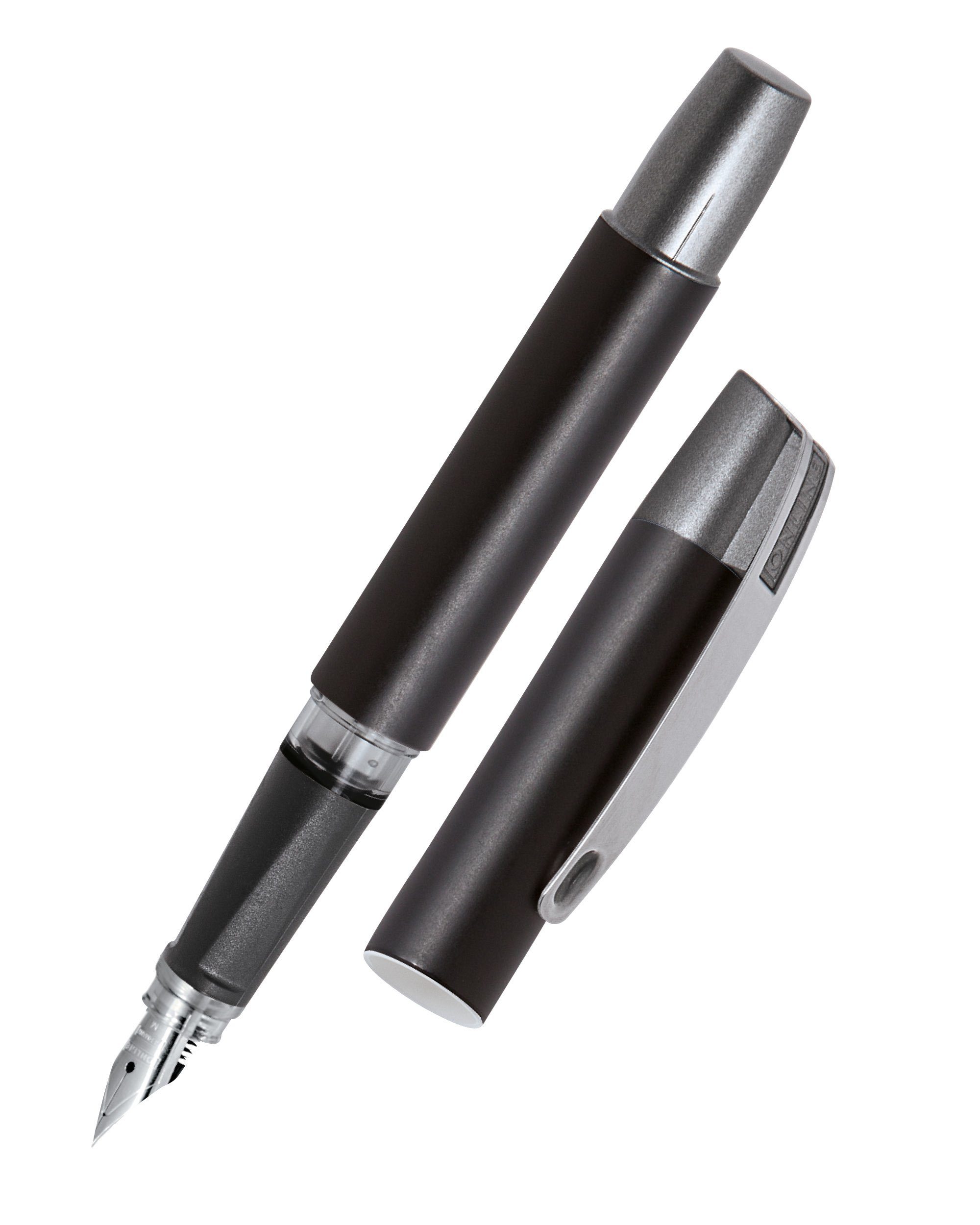 Online Pen Füller Campus Füllhalter, ergonomisch, ideal für die Schule, hergestellt in Deutschland Schwarz