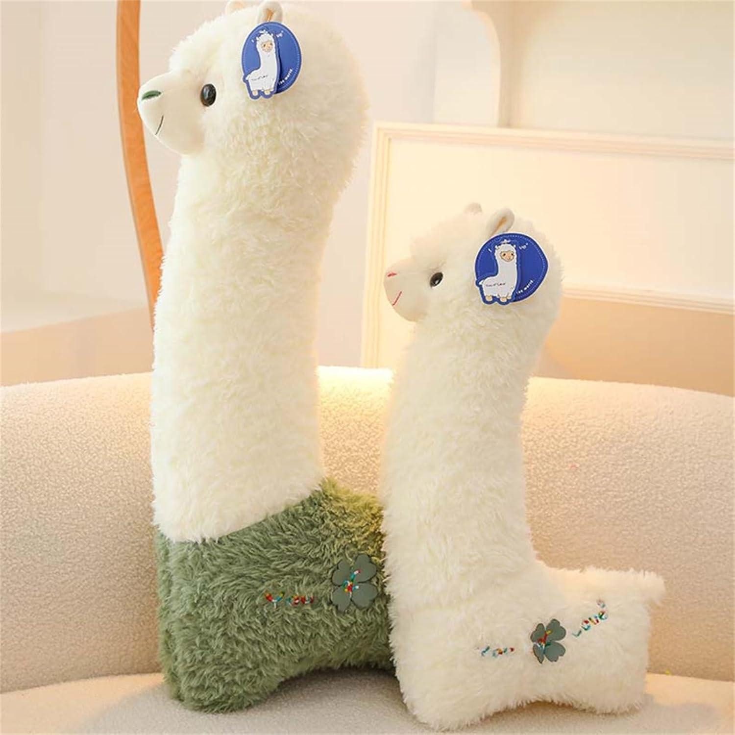 LuxusKollektion Kuscheltier Kuschelkissen Alpaka Plüschtier XXL Geschenk Grün-langes Alpaka 70 cm