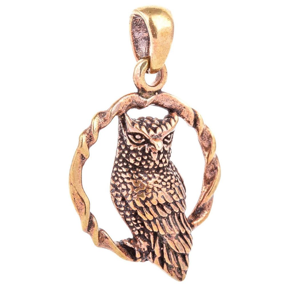 Kettenanhänger Bronzeanhänger Eule Uhu klein Schmuck - Sonstige Tiere - 37x22mm