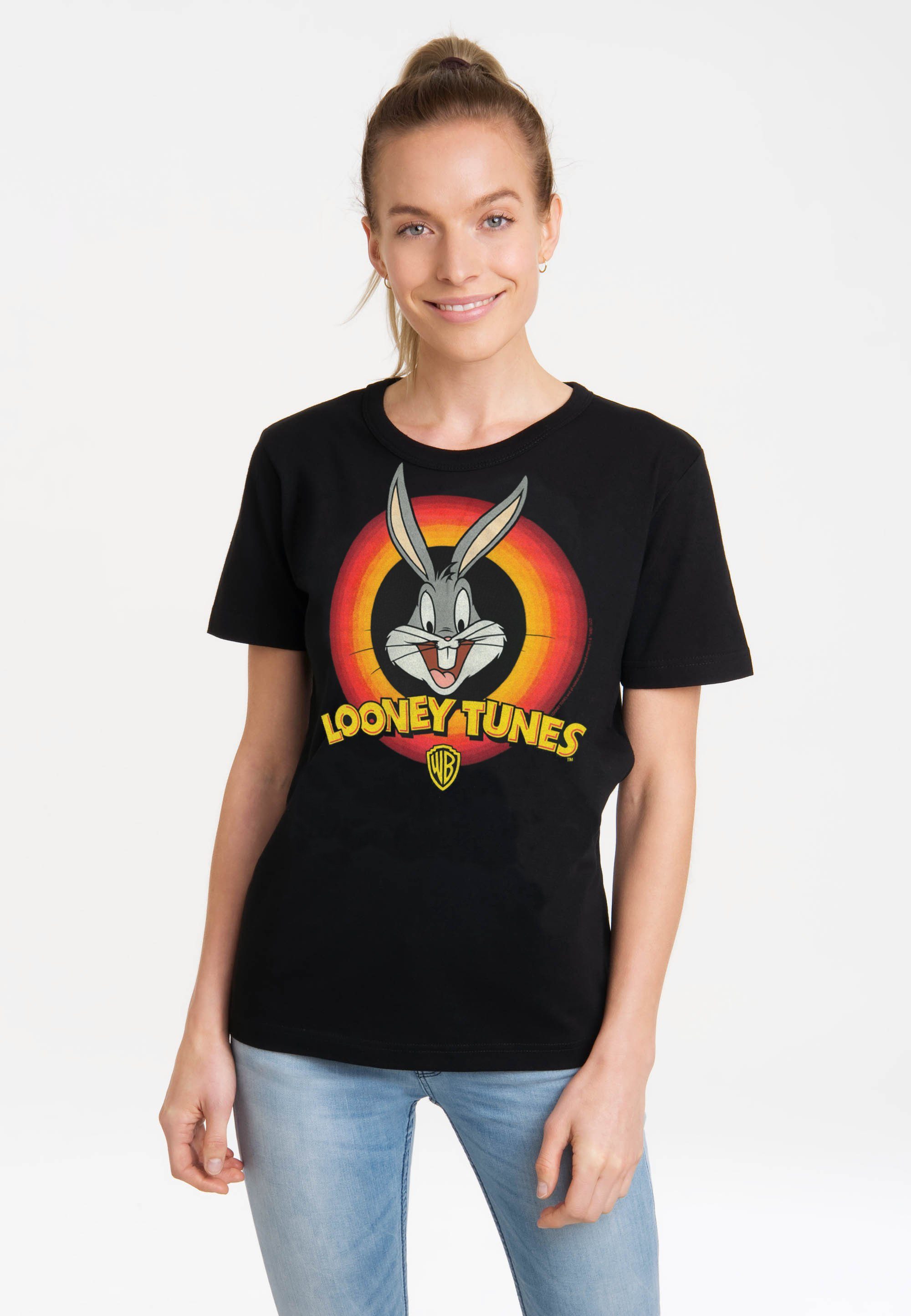 LOGOSHIRT T-Shirt Looney Tunes – Bugs Bunny Logo mit coolem Logo-Print