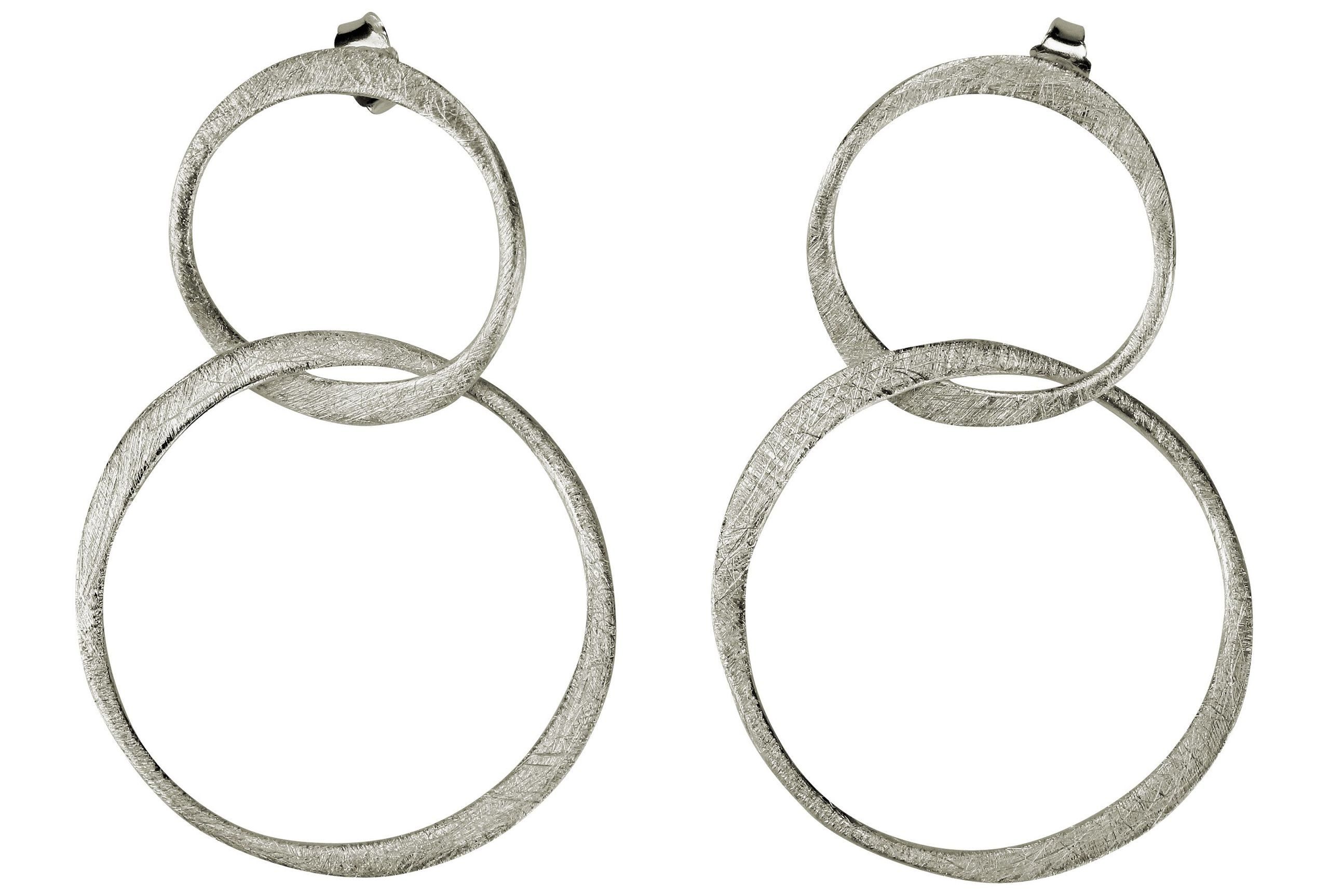 SILBERMOOS Paar Ohrhänger Markante Schmiede-Ohrhänger, 925 Sterling Silber