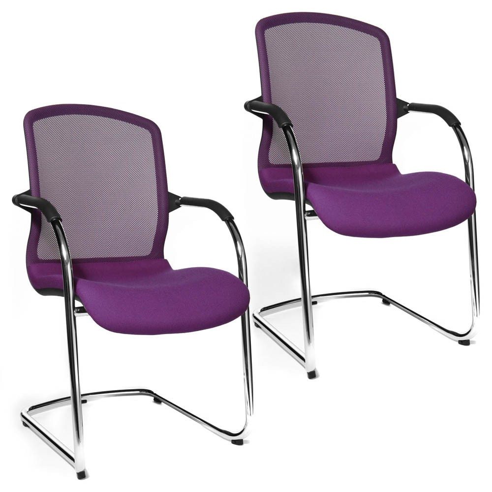 TOPSTAR Besucherstuhl 2 Besucherstühle Freischwinger Open Chair 100 - lila