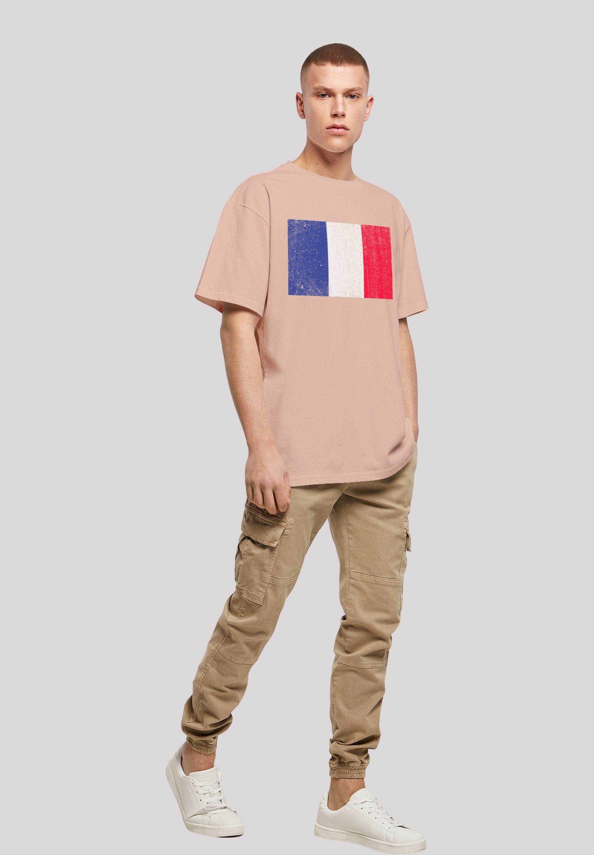 T-Shirt amber distressed Flagge Frankreich Print F4NT4STIC France
