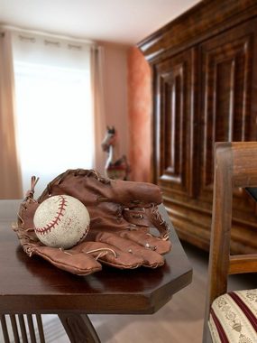 Aubaho Dekoobjekt Baseball Handschuh mit Ball Dekoration Wanddeko USA Kunstleder Antik-S