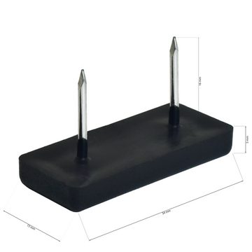 Prima-Online Möbelfuß 10x Kunststoff Möbelgleiter mit Nagel Kunststoffgleiter 35 mm, (10-St)