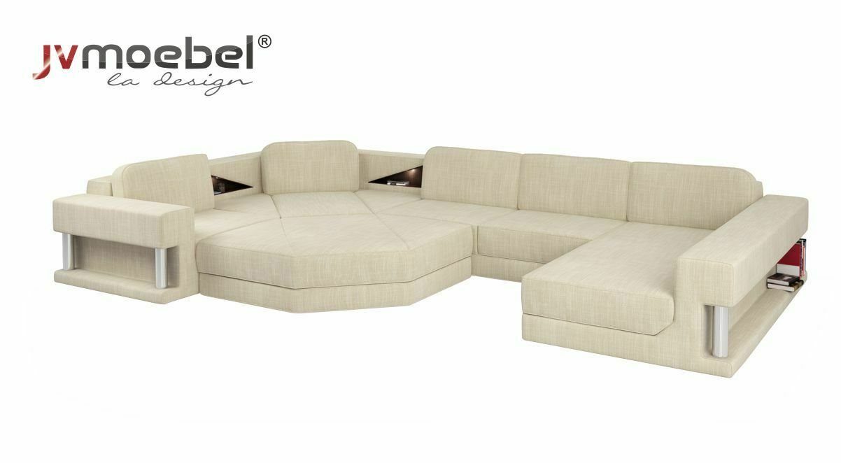 JVmoebel Ecksofa, Modern Polster U-Form Couch Design Couch Sofa Neu Textil