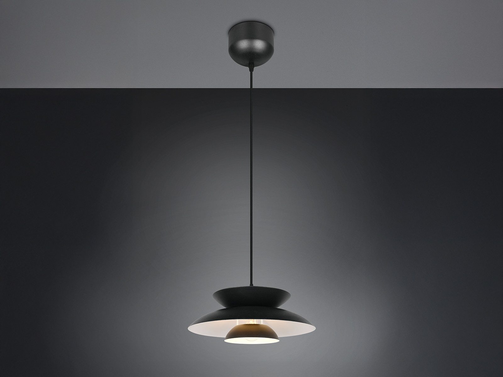 Reality Leuchten LED Pendelleuchte skandinavisch mit Metallschirm Ø 40cm, Dimmfunktion, LED wechselbar, Warmweiß, einflammig, Nordic Esstisch-Lampe hängend, inkl. Leuchtmittel dimmbar