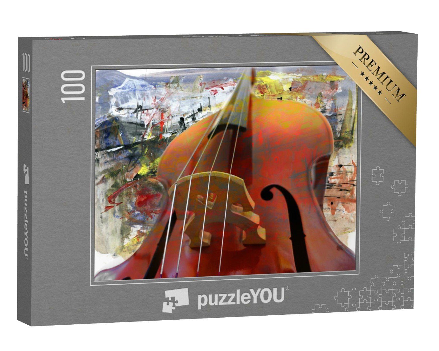 puzzleYOU Puzzle Kunst in Acryl: Ein Saiteninstrument, 100 Puzzleteile, puzzleYOU-Kollektionen Musik, Menschen