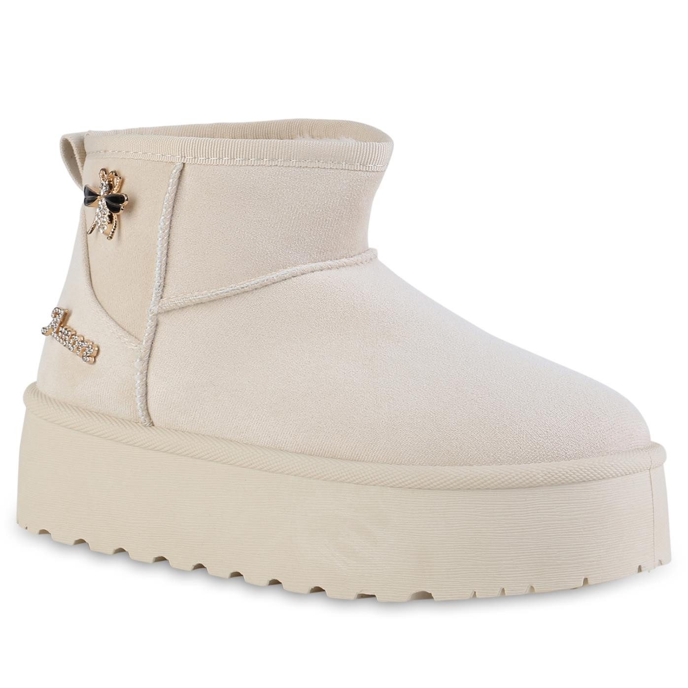 VAN HILL 841462 Winterstiefelette Damen Warm Gefütterte Winter Boots Stiefe günstig online kaufen