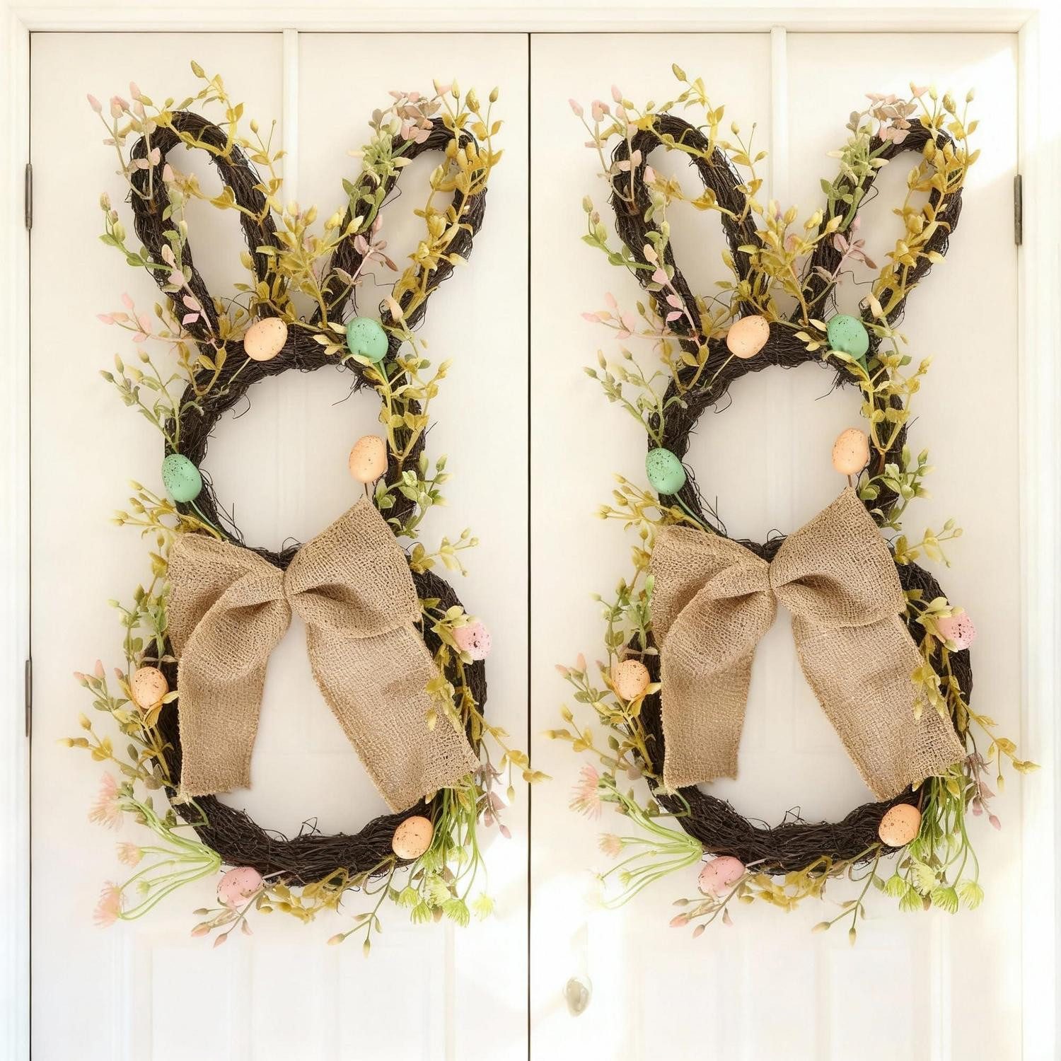 LuxusKollektion Osterkranz Osterkranz Hasen-Design 2er Set 50cm