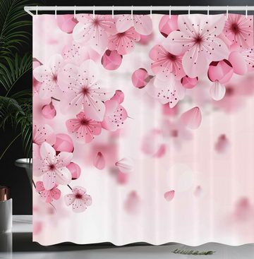 Abakuhaus Duschvorhang Moderner Digitaldruck mit 12 Haken auf Stoff Wasser Resistent Breite 175 cm, Höhe 180 cm, japanisch Eastern Sakura Blumen