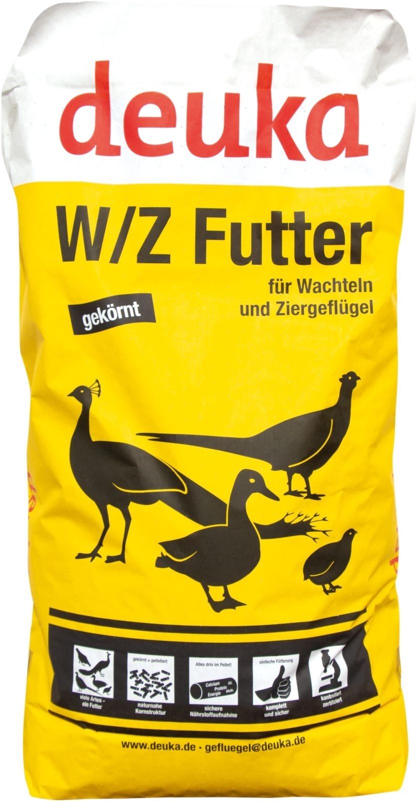 Deuka Wachtel- und Ziergeflügelfutter W/Z Pellets, Hauptfutter für: Wachteln, Perlhühner, Rebhühner, Pfauen, Fasane