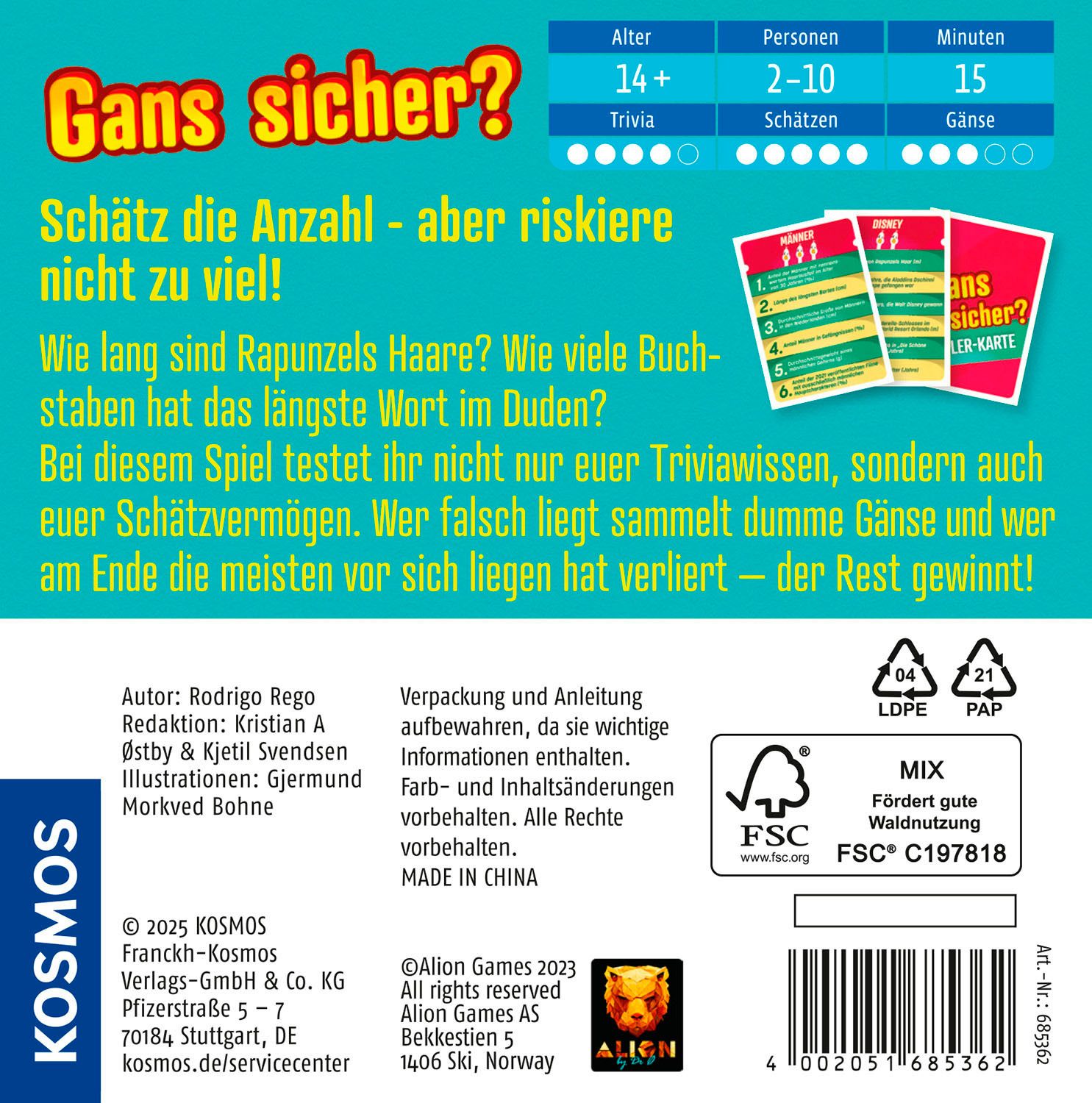 Kosmos Spiel Gans sicher?, Partyspiel