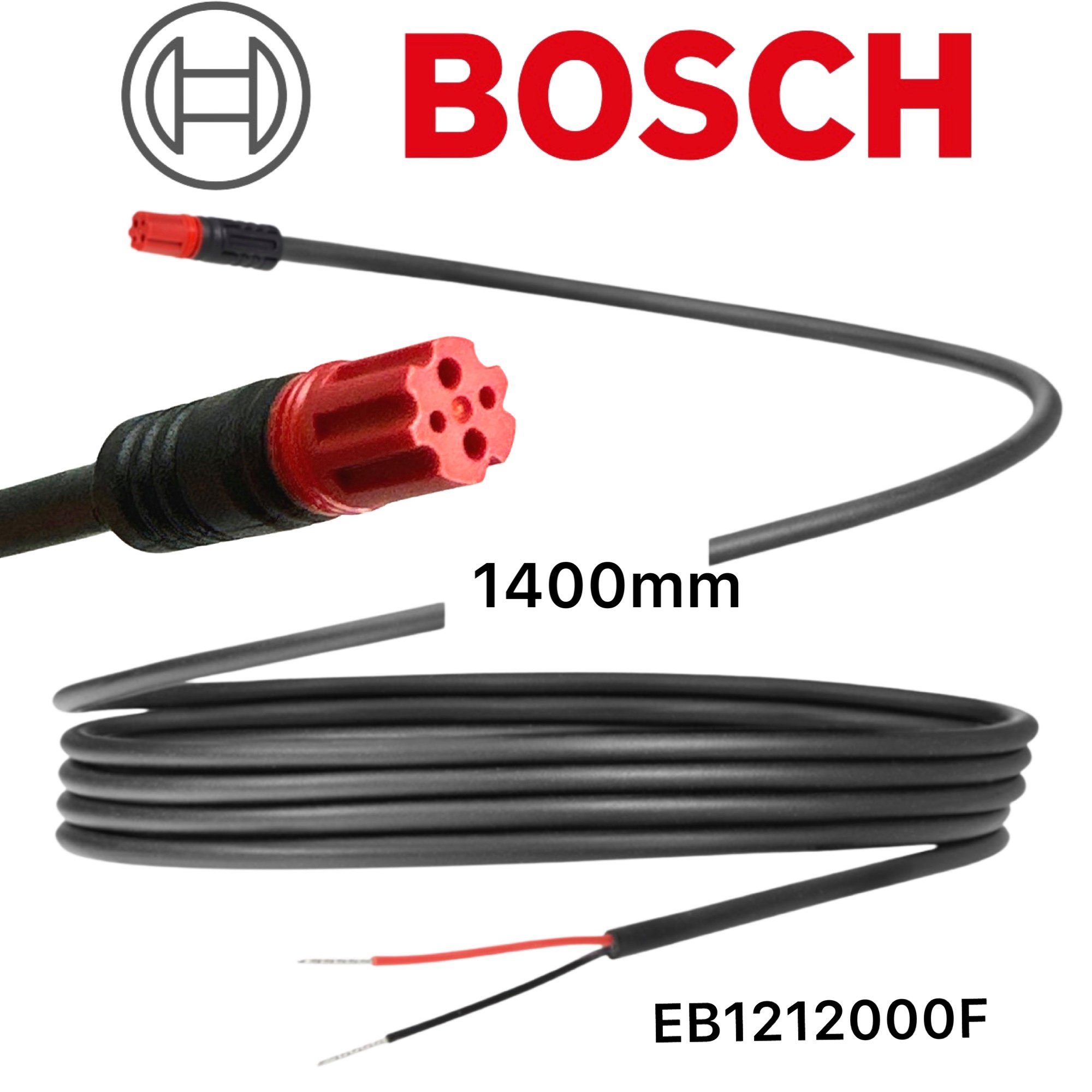 BOSCH Fahrradkurbel Bosch BES3 Ebike Motor Lichtkabel Rücklicht (BCH3330_1400) 1400mm