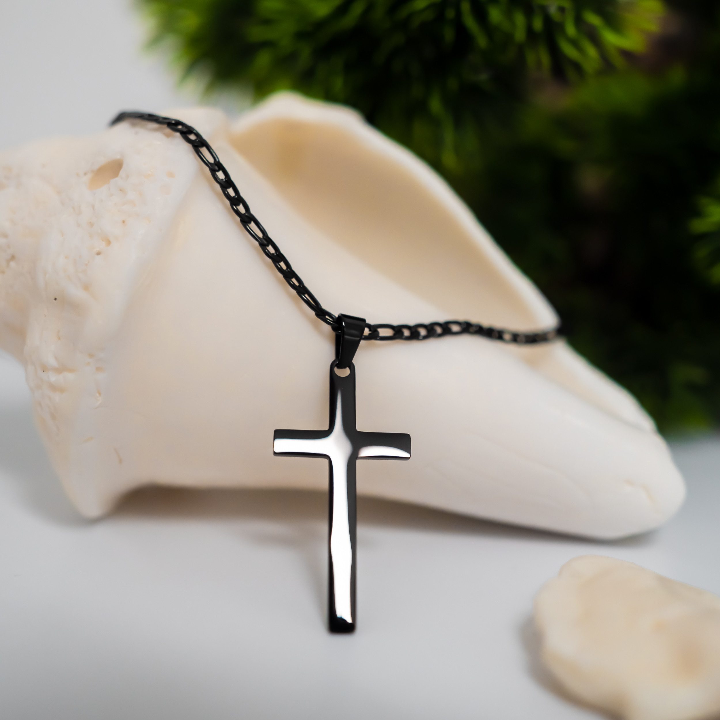 UNIQAL.de Kreuzkette UNIQAL Kreuz Halskette mit Anhänger Symbol (Edelstahl, Casual Style, Unisex, Basic, Deutsches Patent-und Markenamt), Kreuzanhänger