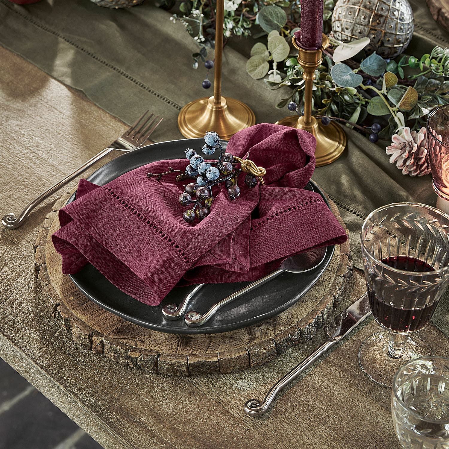 Mirabeau Stoffserviette Serviette 4er Set Covent Garden bordeaux