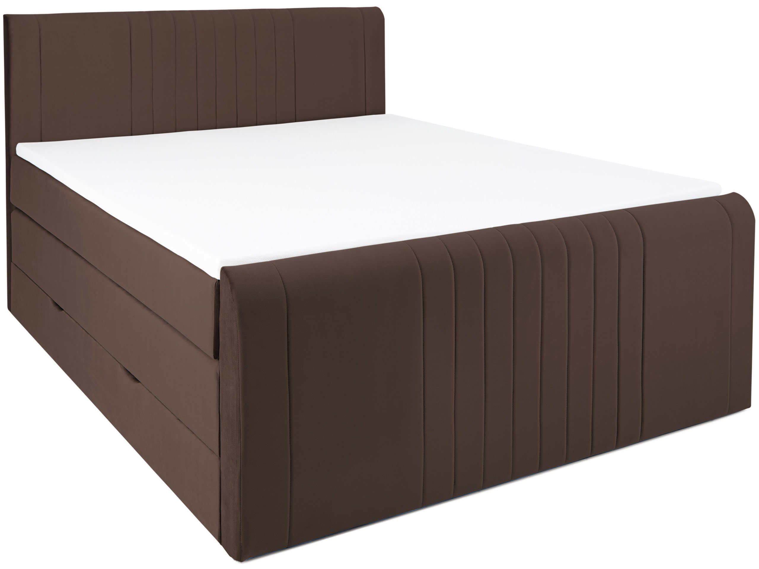 Bettkasten Topper und wonello Kingston, braun Boxspringbett 4 mit cm