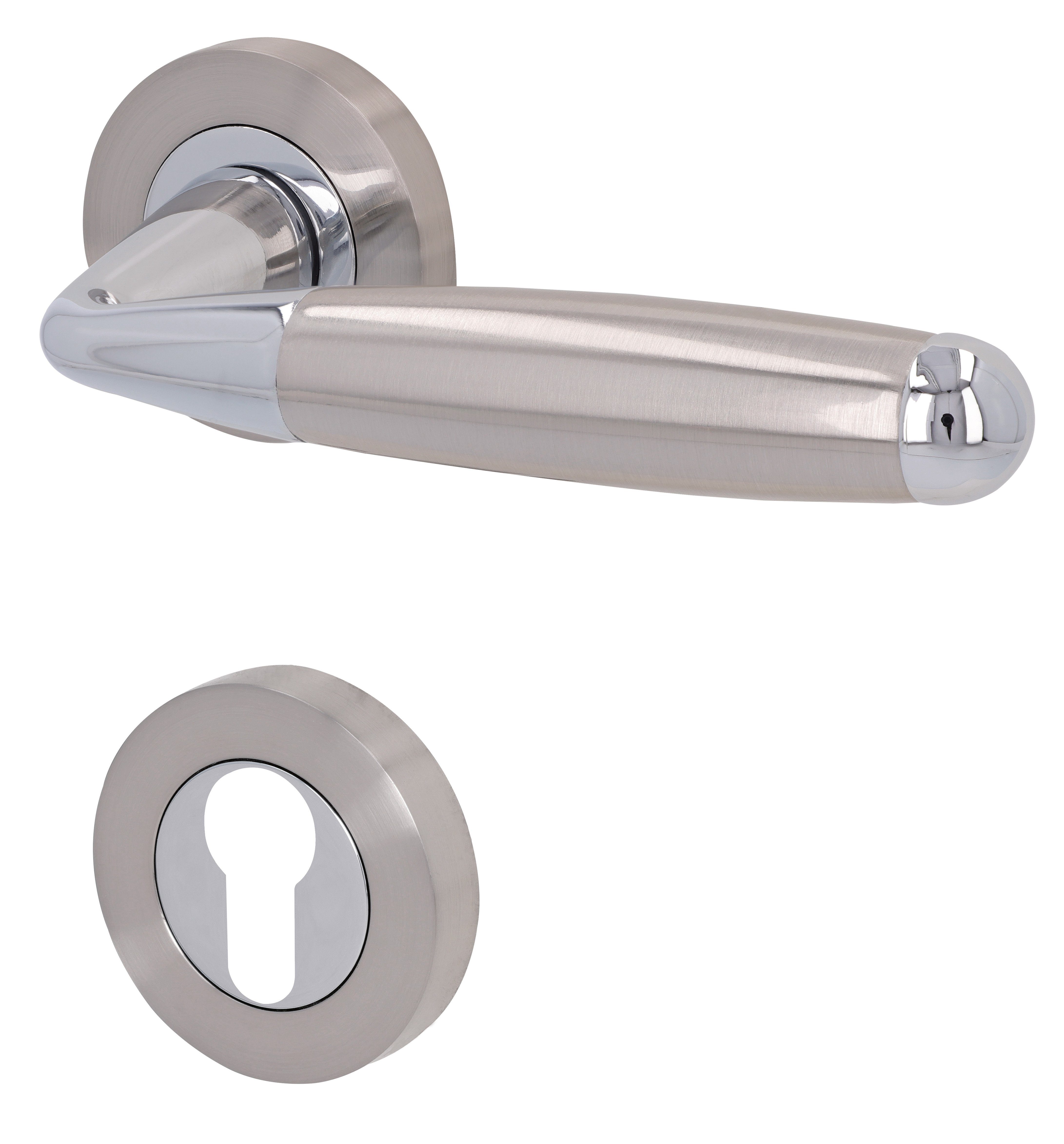 Alpertec Türbeschlag Rosettengarnitur L17/A158 für Türen mit Profilzylinderlochung, Dr/Dr (1 St)