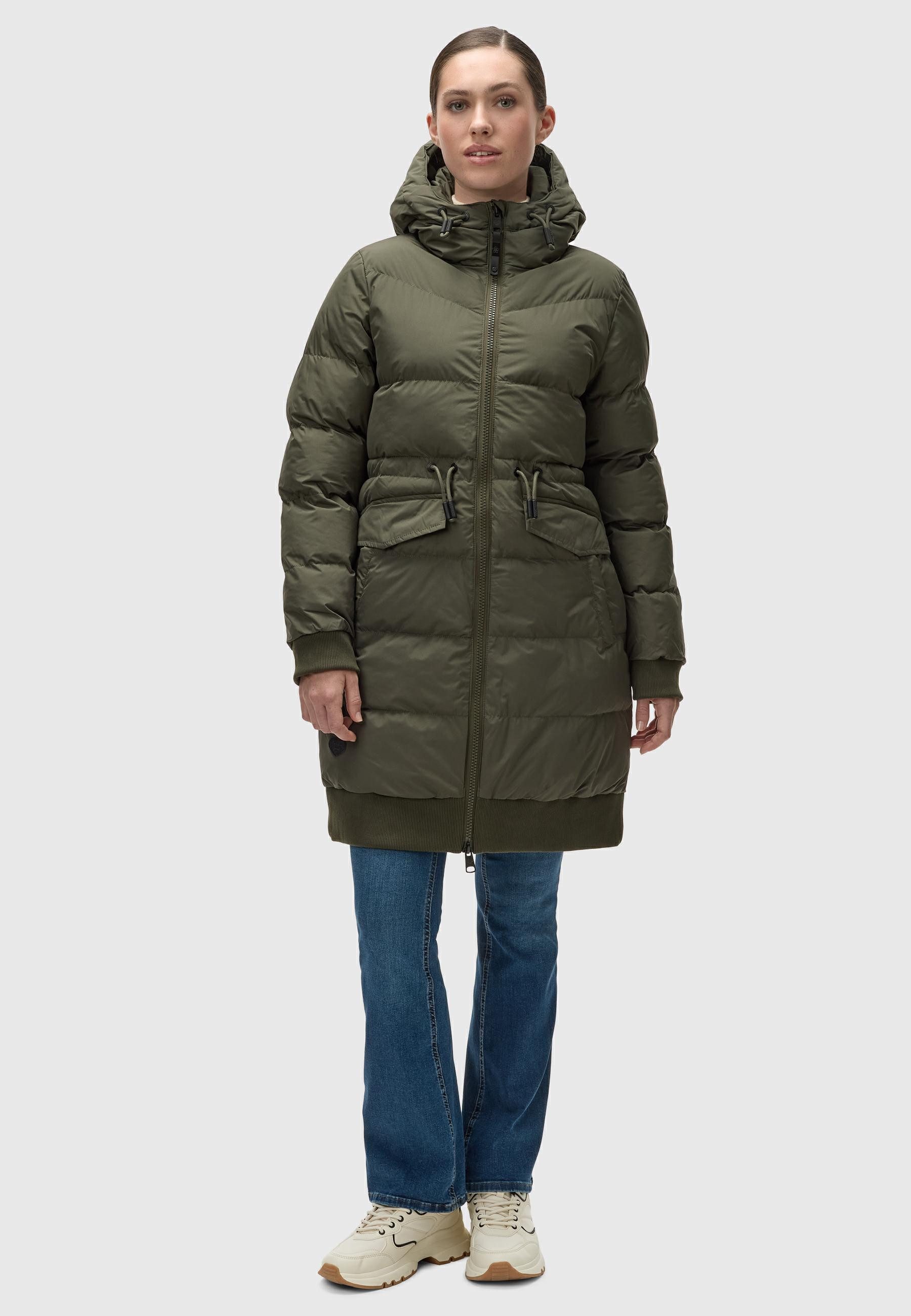 Ragwear Steppmantel Briosh Wasserdichter Damen Wintermantel mit Kapuze