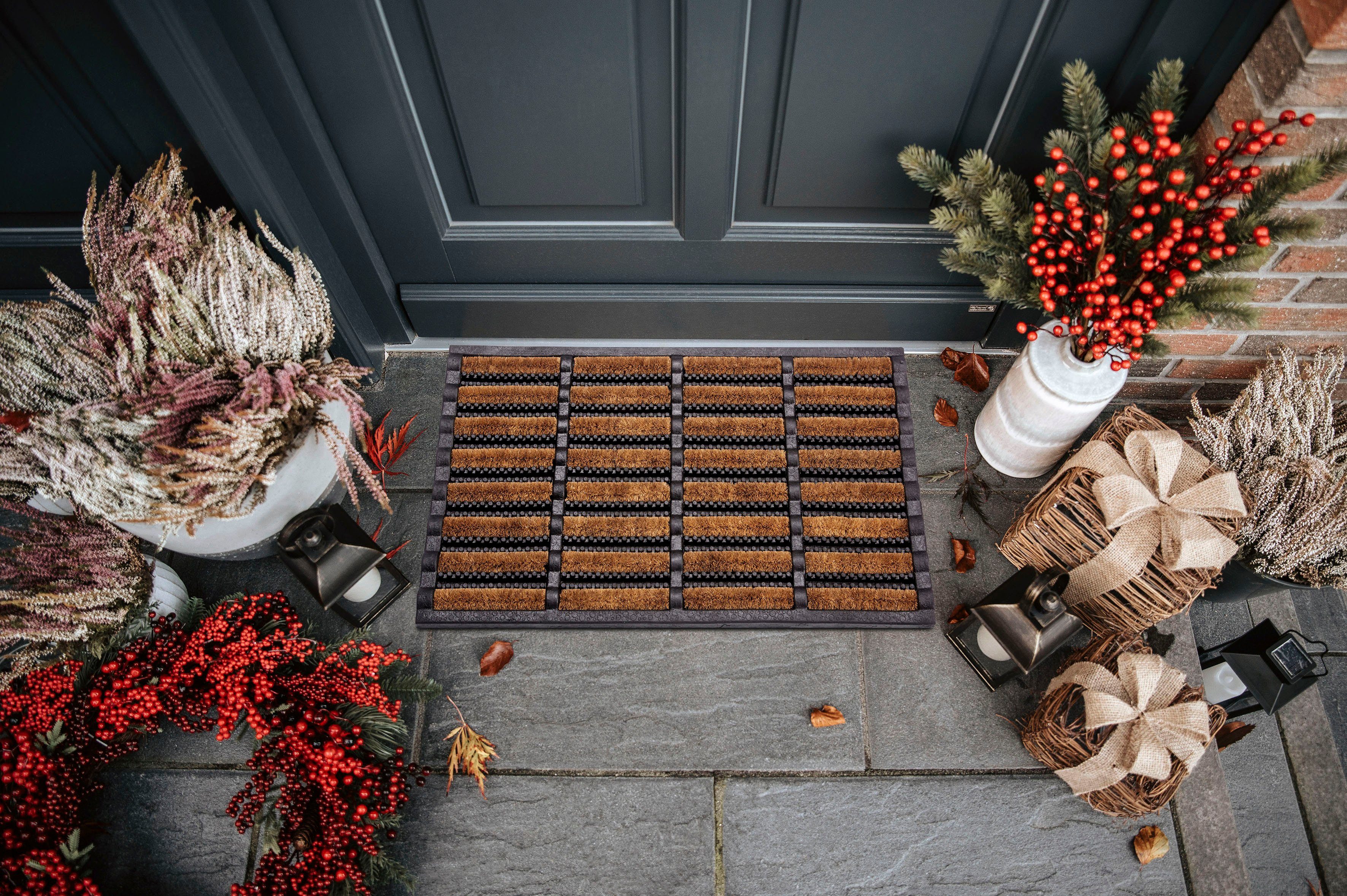 HANSE Home Fußmatte Schmutzfangmatte Brushes Mat, Türmatte, rechteckig, Höhe: 25 mm, Kokos, Gummi, Schmutzfangmatte, Outdoor, Rutschfest, Innen, Kokosmatte