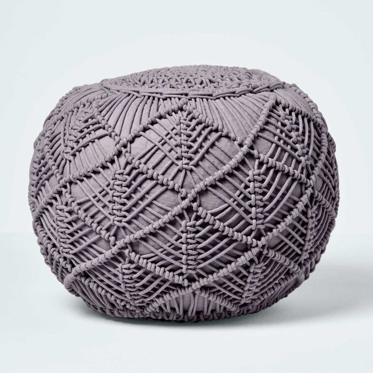 Pouf Gehäkelter Pouf, grau, 35 x 40 cm