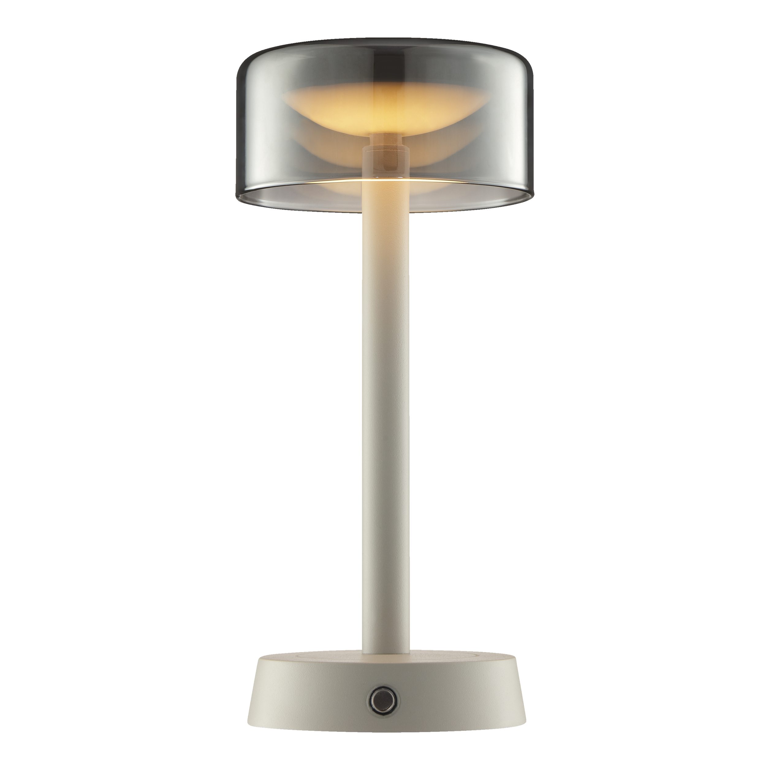Lightbox Tischleuchte, LED fest integriert, Warmweiß, LED Akku Lampe, 26cm, 260lm, Wireless Charging, dimmbar, beige