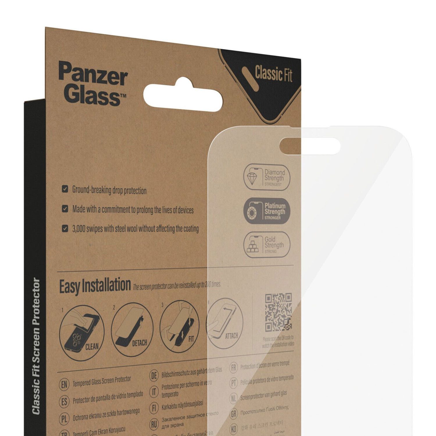 PanzerGlass Schutzfolie Displayschutz Classic Fit für Apple iPhone 14 Pro, (1-St), kratzfest + hochwertiger Schutz für dein Smartphone