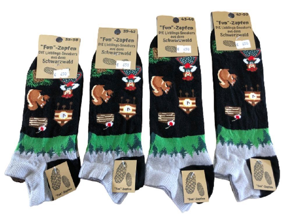 Mein Style Freizeitsocken Schwarzwald Sneaker Motivsocken Fun Zapfen (1 Paa günstig online kaufen