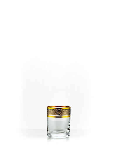 Crystalex Schnapsglas Barline (gold/platin) Schnapsgläser 60 ml 6er Set, Kristallglas, Gravur, Kristallglas, Gold-Platin