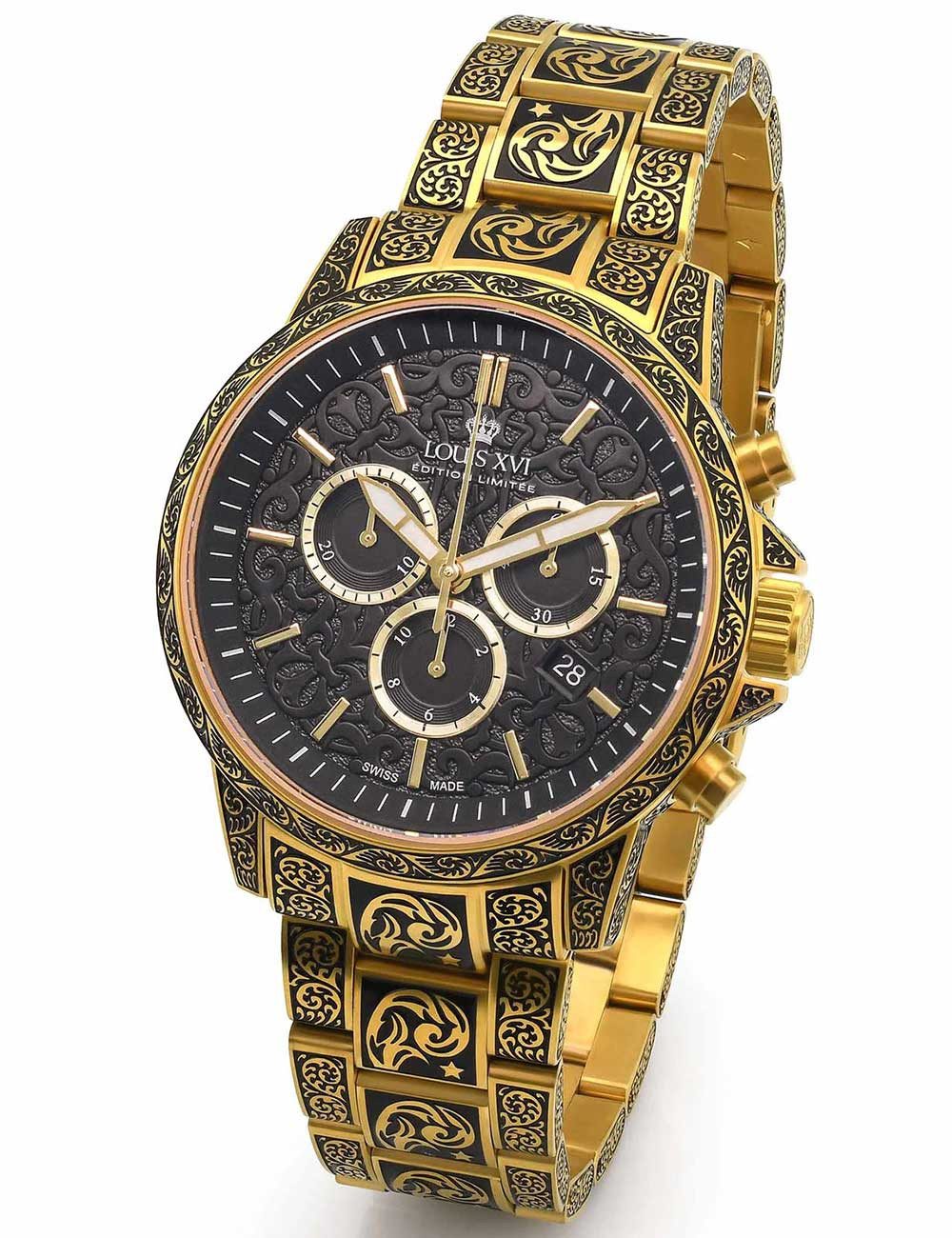 LOUIS XVI Quarzuhr Louis XVI LXVI1700 Herrenuhr Palais Royale inked 43mm 10 günstig online kaufen