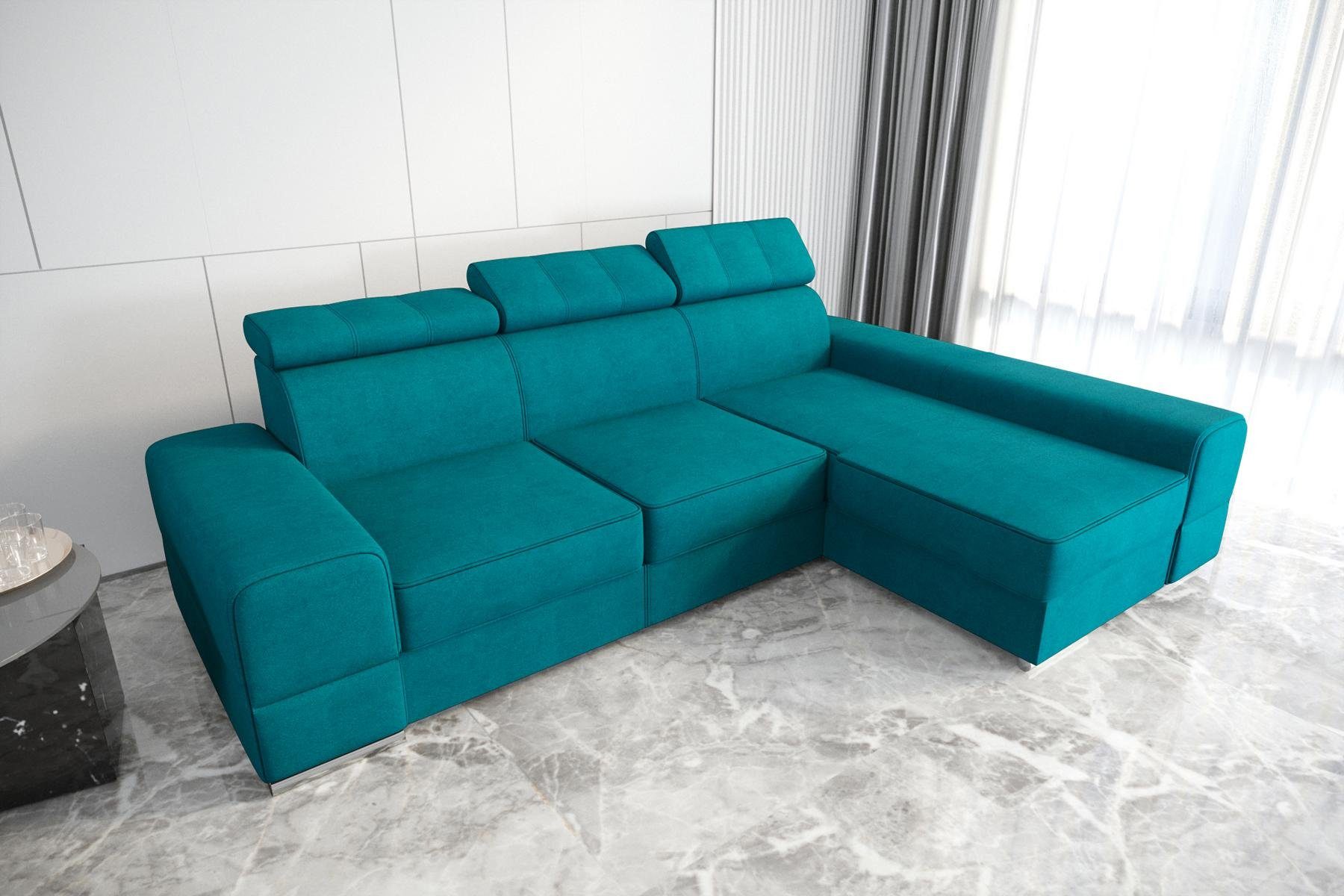 Wohnzimmer Beiges L-Form Möbel Ecksofa Couch Ecksofa Europe Blau Neu, Made Luxus Designer JVmoebel in