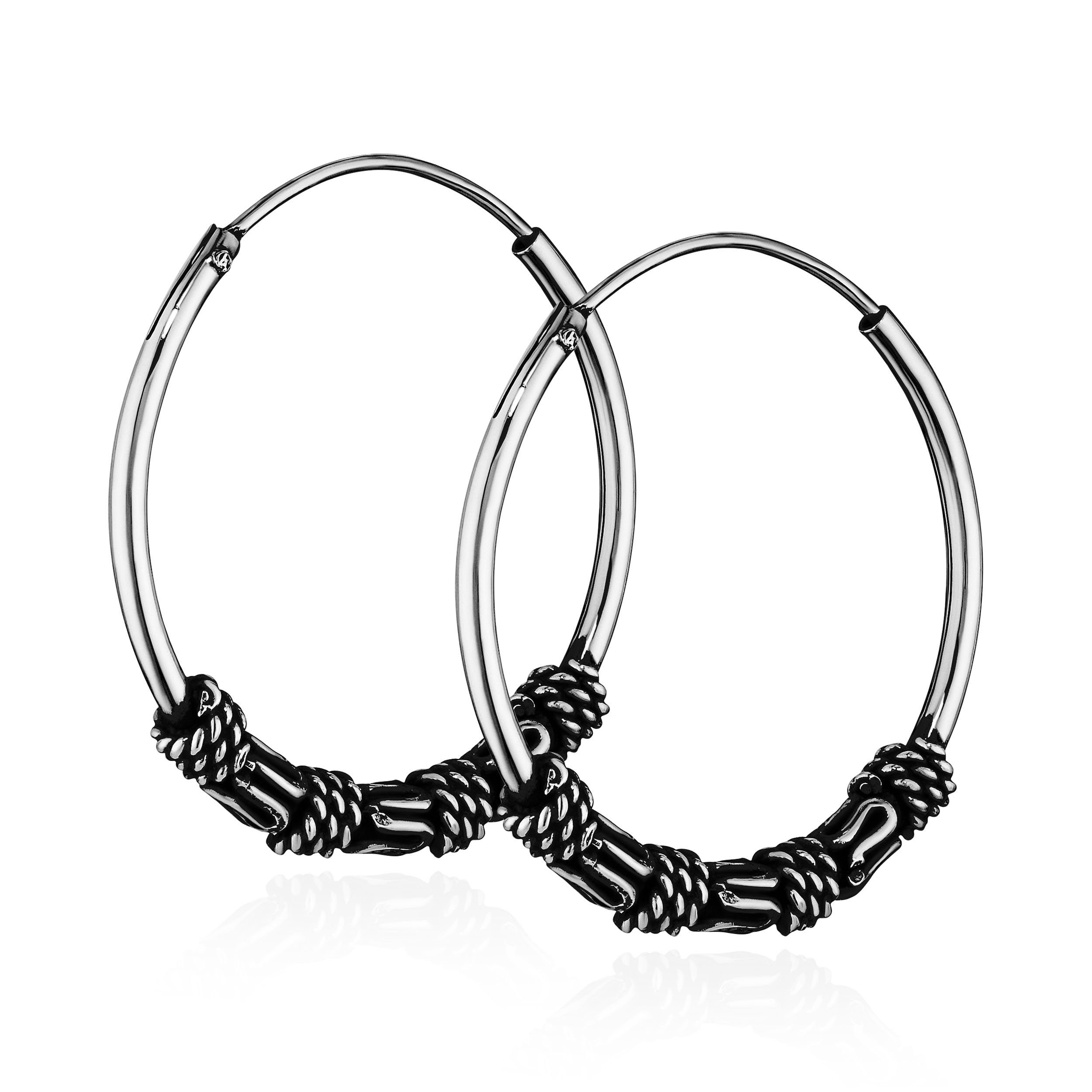 Paar Creolen Paar 925 Sterling Silber Keltische Celtic Gothic C