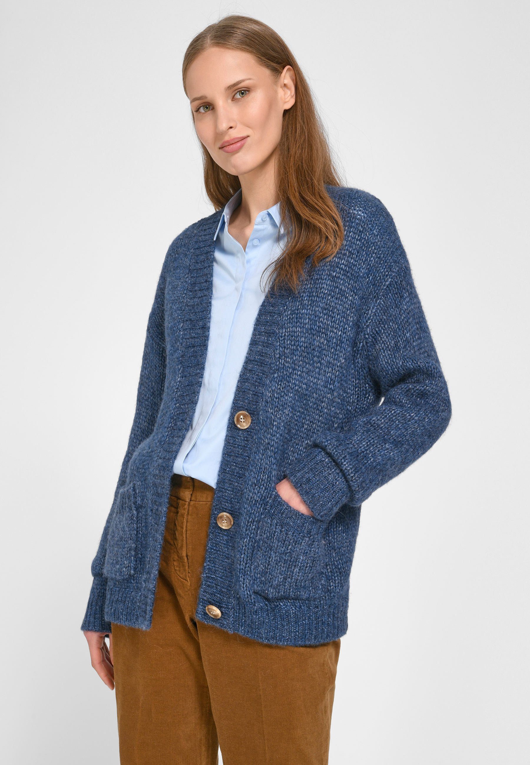 überschnittener Wool Mit Strickjacke modernem mit Hahn Peter Schulter Design,