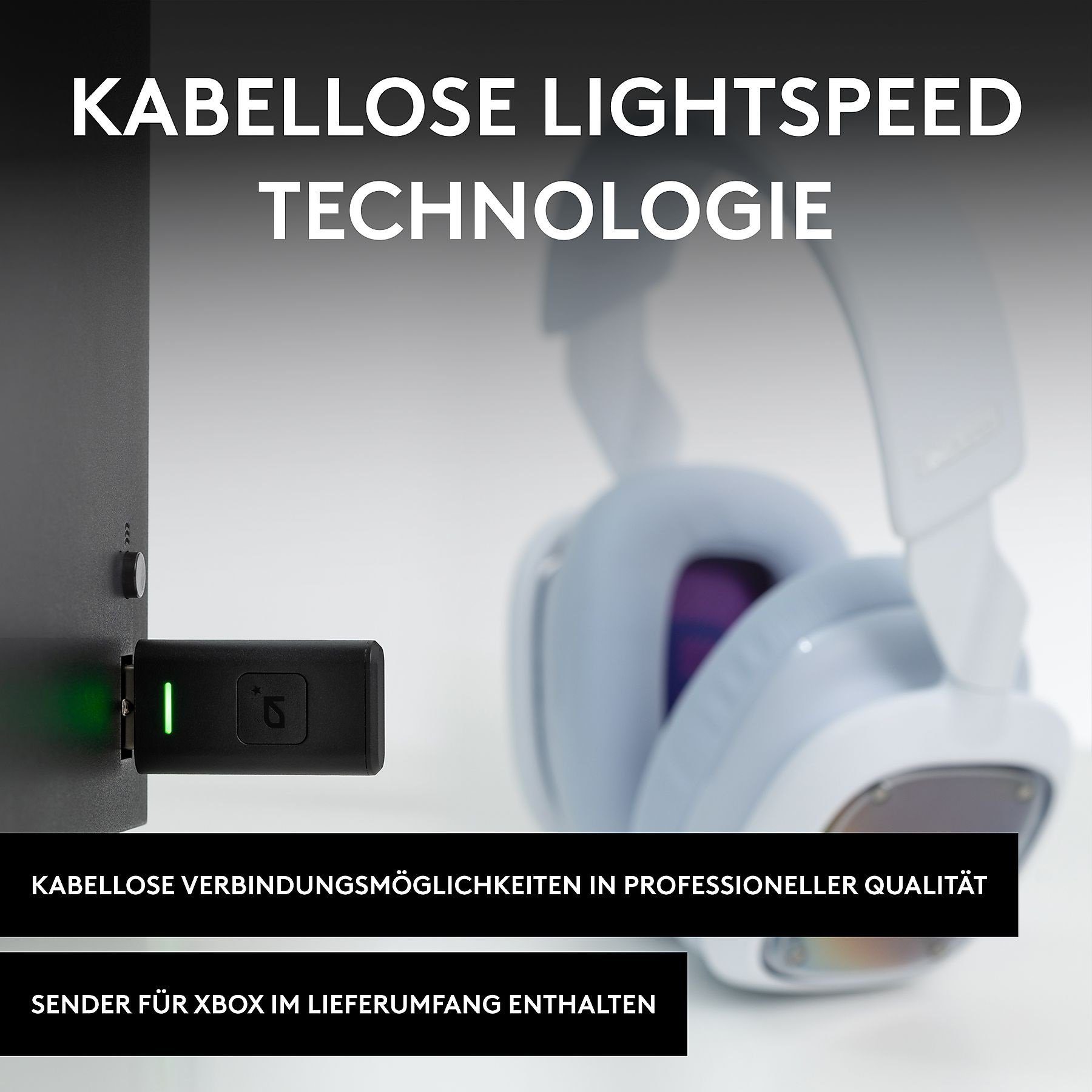 ASTRO GAMING A30 Lightspeed XBOX (Bluetooth, kabelloses Laufzeit, Purple Lighstpeed, Over-ear, Bluetooth) 3,5mm Stunden 27 Aux, Weiß Lightspeed, Gaming-Headset