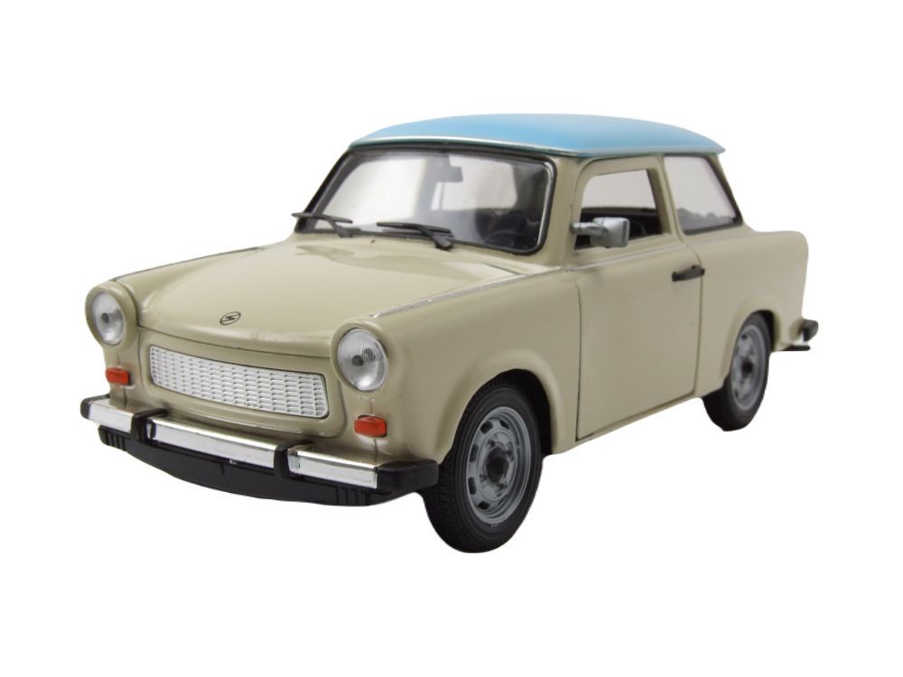 Welly Modellauto Trabant 601 Trabbi beige blau, Maßstab 1:24