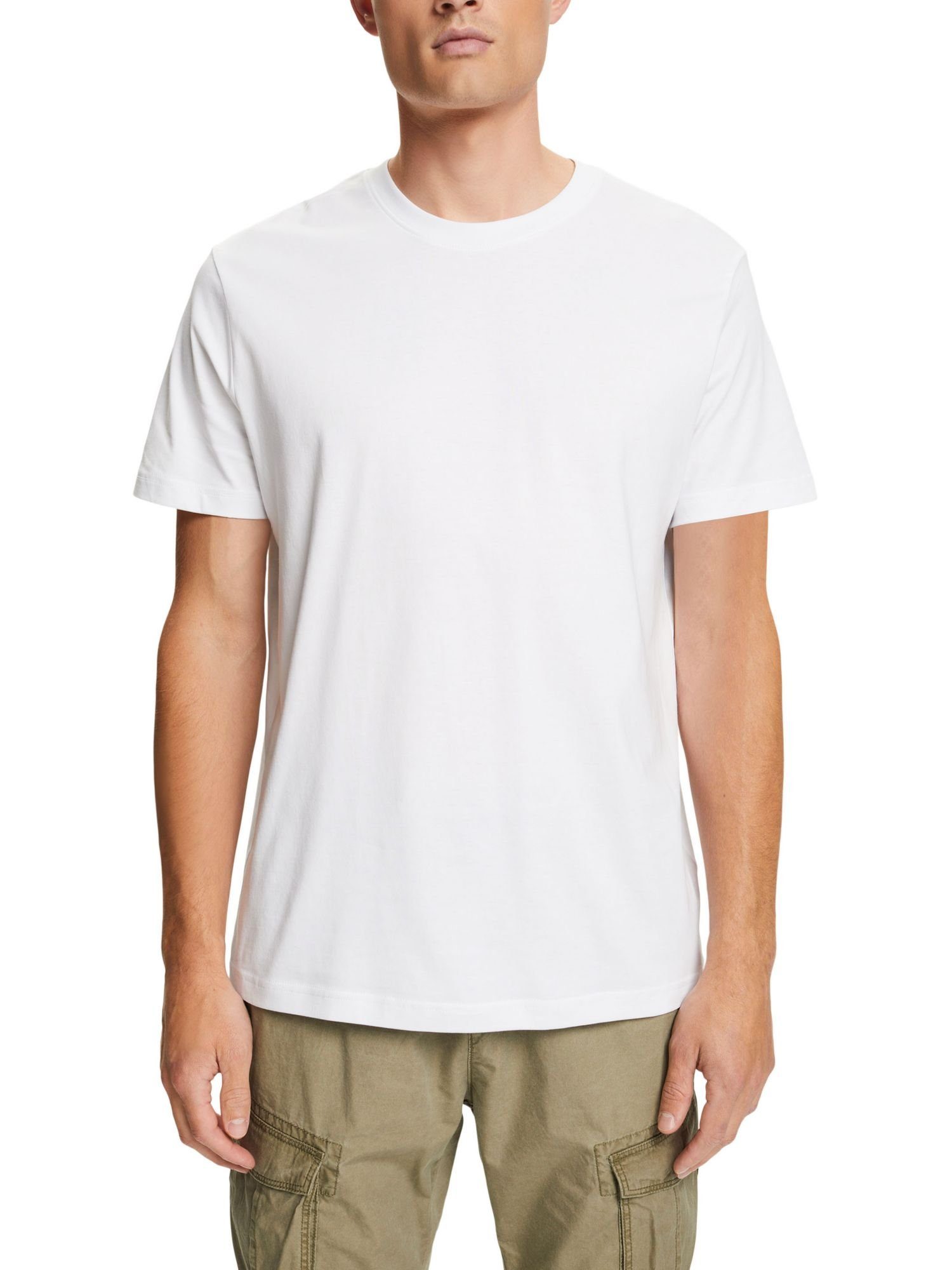 T-Shirt (1-tlg) Pima-Baumwolljersey Rundhals-T-Shirt WHITE Collection aus Esprit