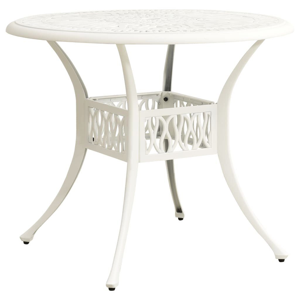 furnicato Gartentisch Weiß 90x90x74 cm Aluminiumguss günstig online kaufen