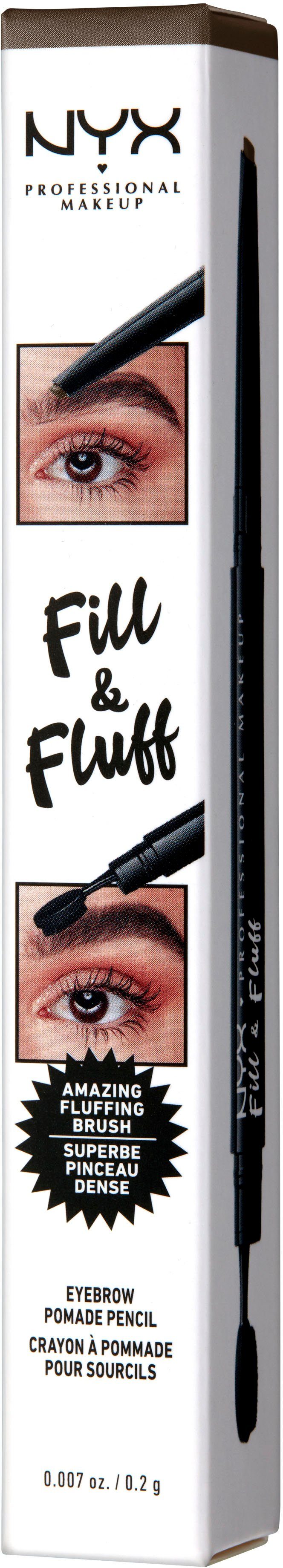 Pomade brown ash NYX Fill Augenbrauen-Stift Pencil Fluff & Eyebrow Professional Makeup