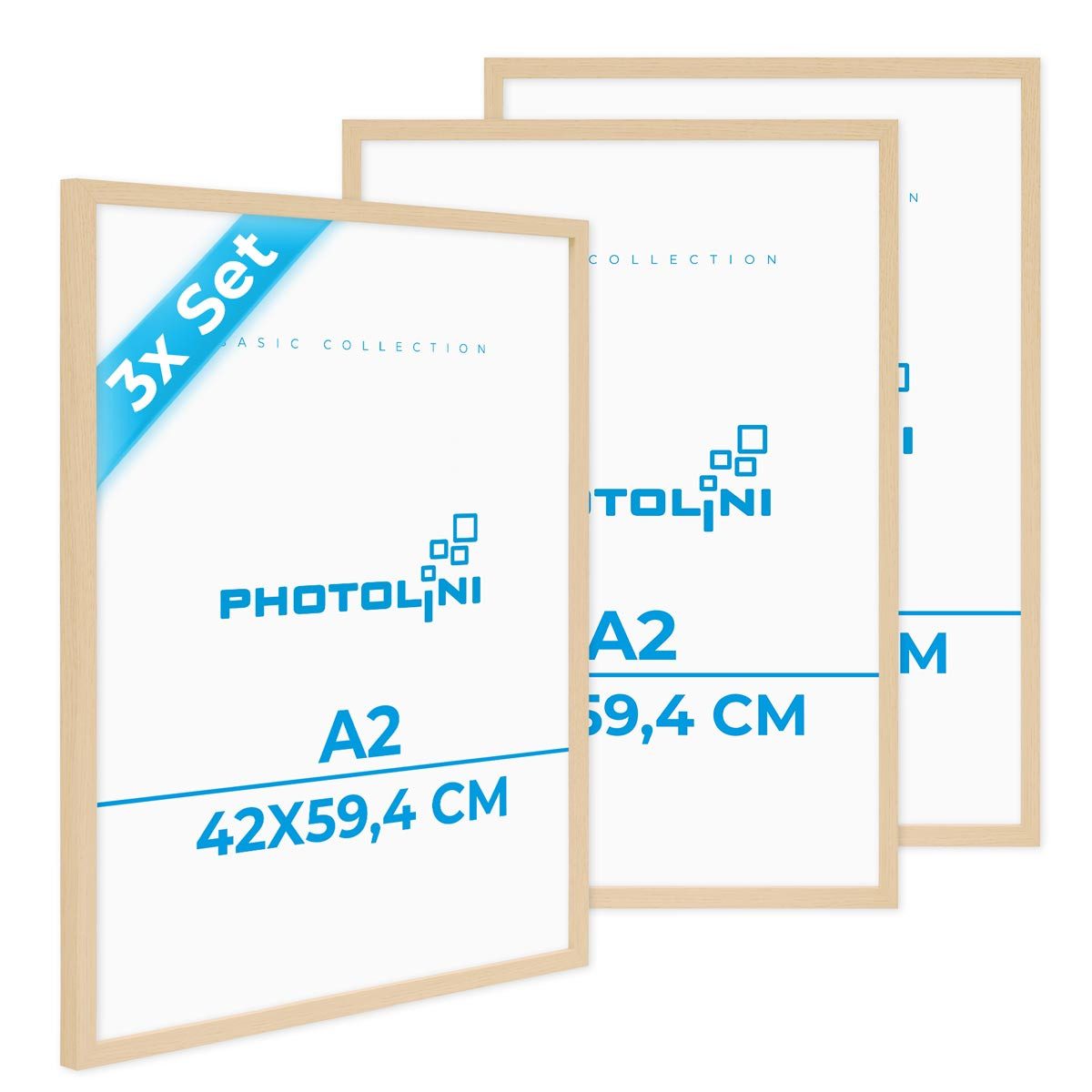 PHOTOLINI Bilderrahmen 3er Set, stabiles MDF-Holz, mit Acrylglas, extra Zub günstig online kaufen