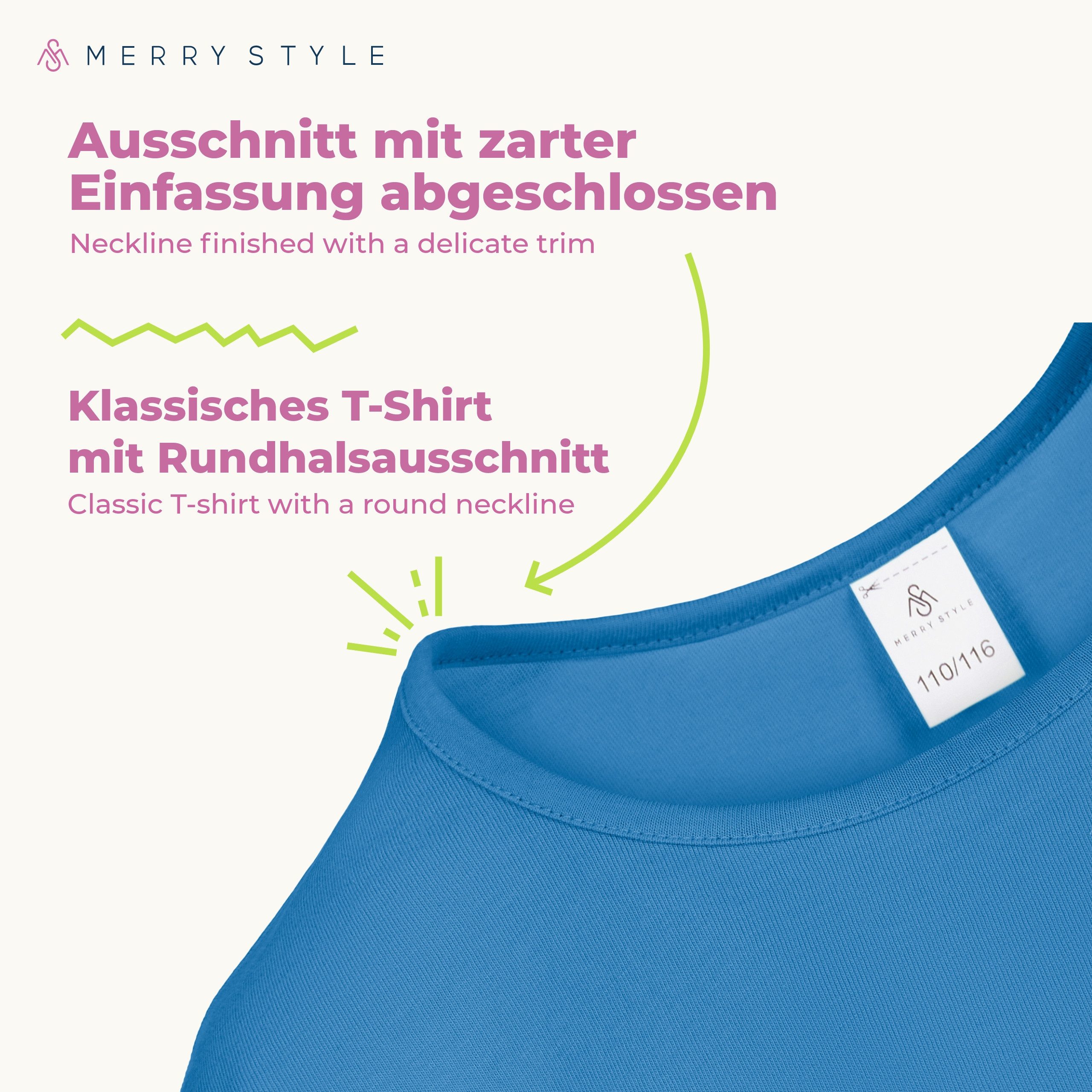 Merry Style T-Shirt für Mädchen aus weicher Baumwolle MS-468 (1-tlg) – Bild 5 von 5