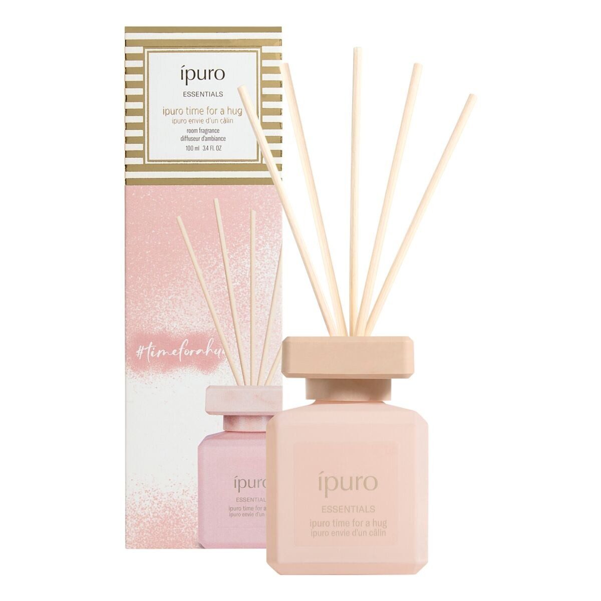 IPURO Raumduft Time for a hug, 100 ml, Glasflakon mit Rattan-Holzstäbchen