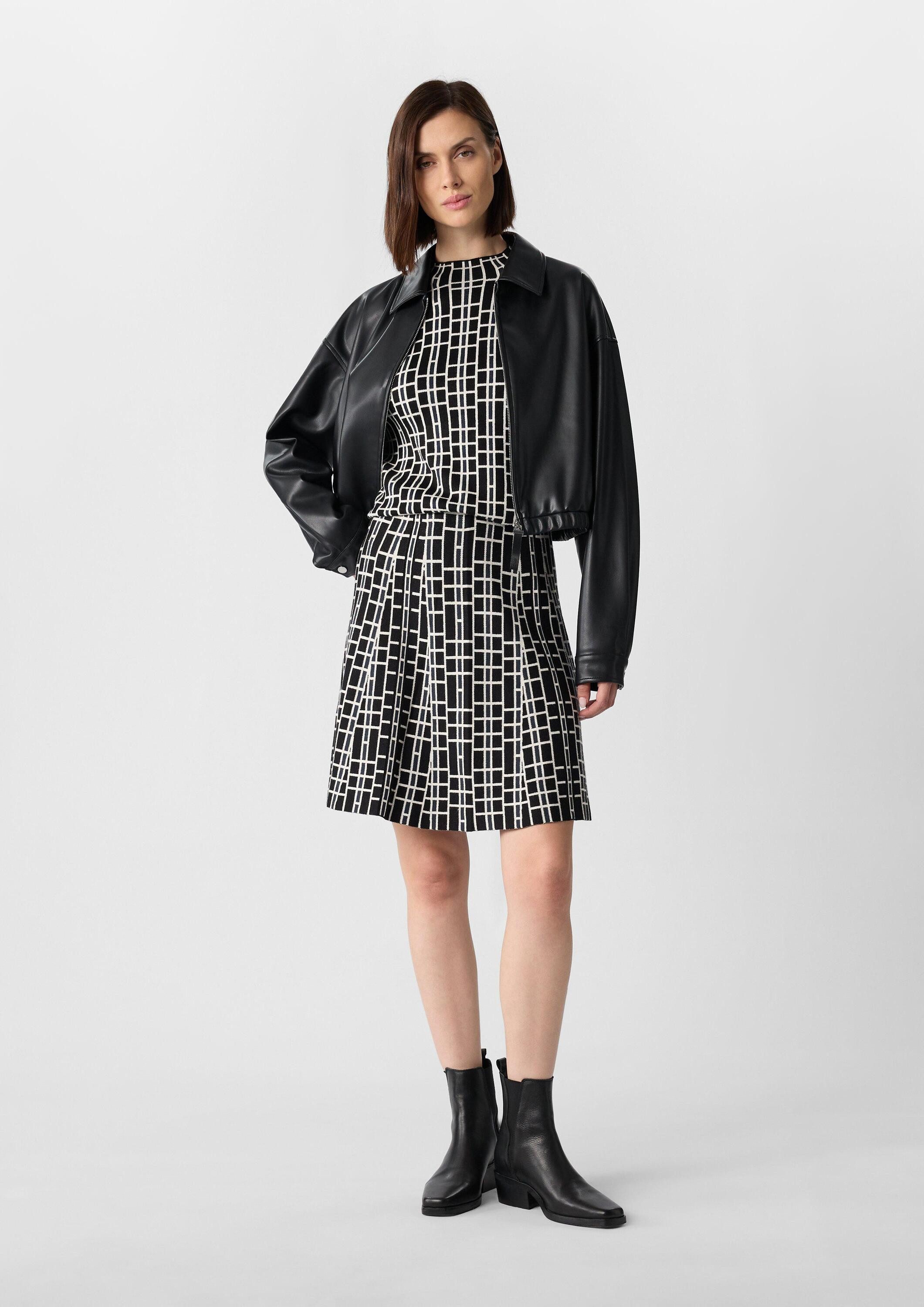 comma Minirock Rock Jacquard-Strickrock mit grafischem Muster