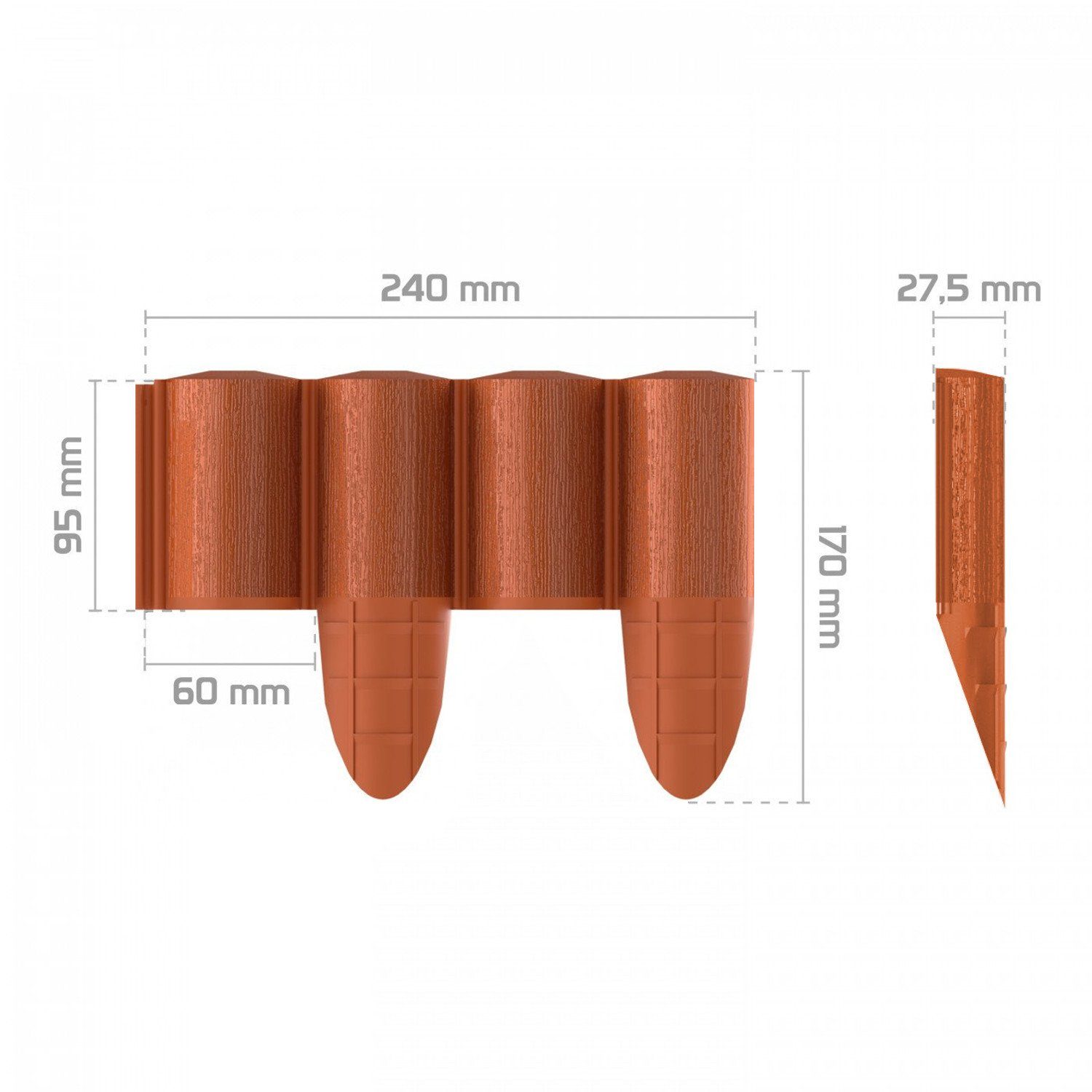 Cellfast Palisade, ECO Rasenkante Palisade 2,4m