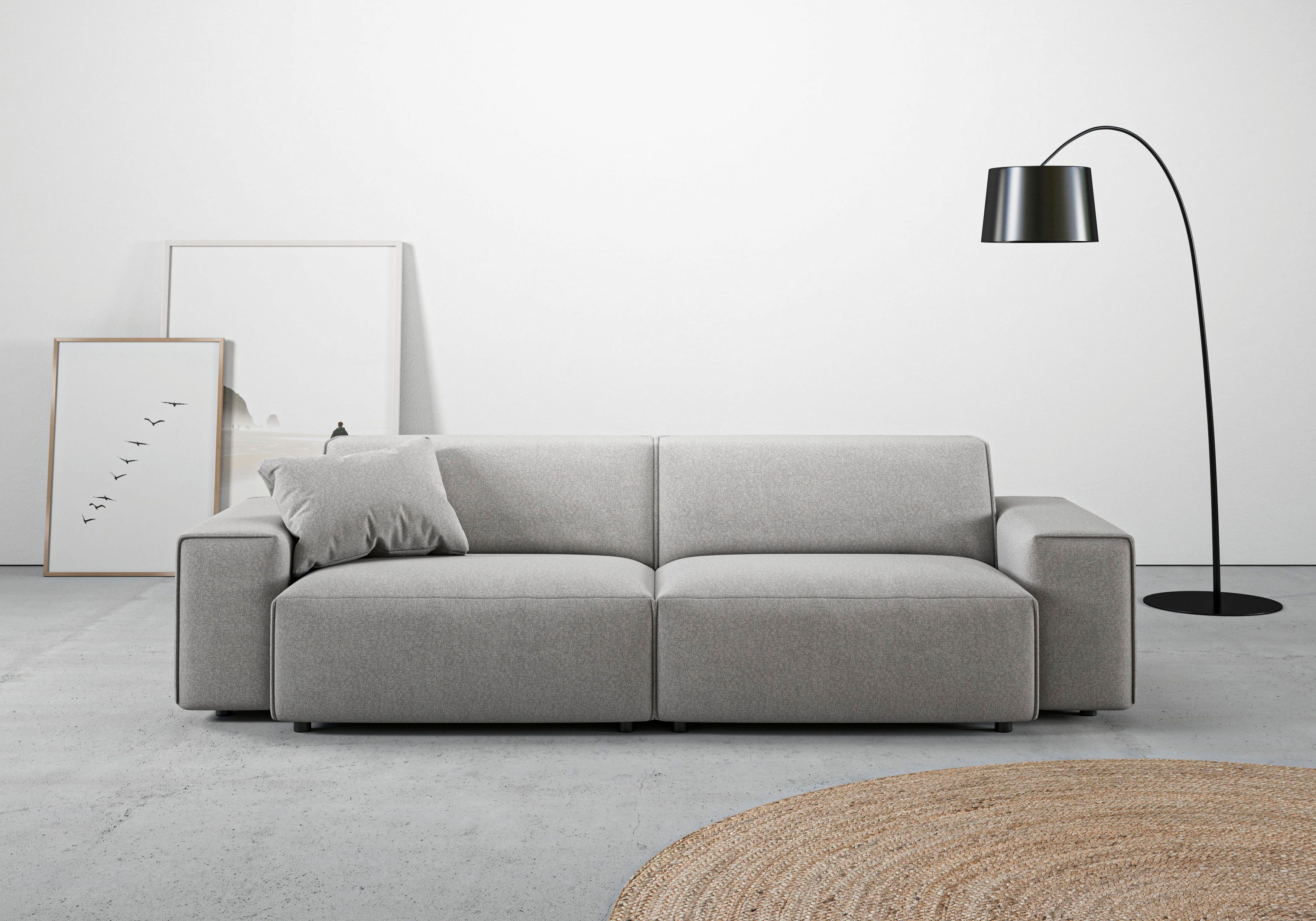 andas Big-Sofa Glimminge auch in Breitcord, Feincord + Easy care-Bezug, besondere Kedernähte Zierkissen
